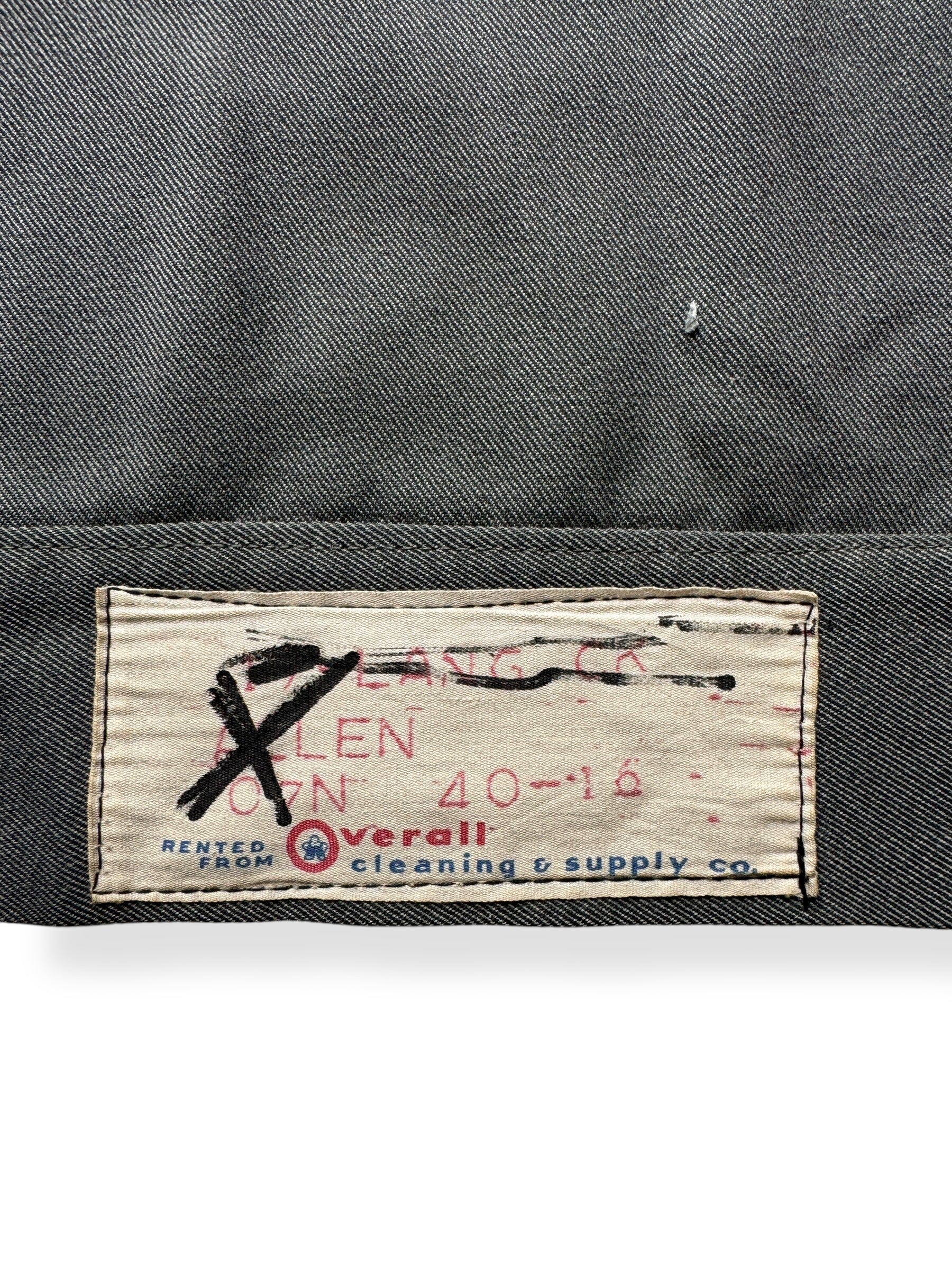 Label on Vintage Days Ranger Gabcord Gabardine Work Jacket SZ 40