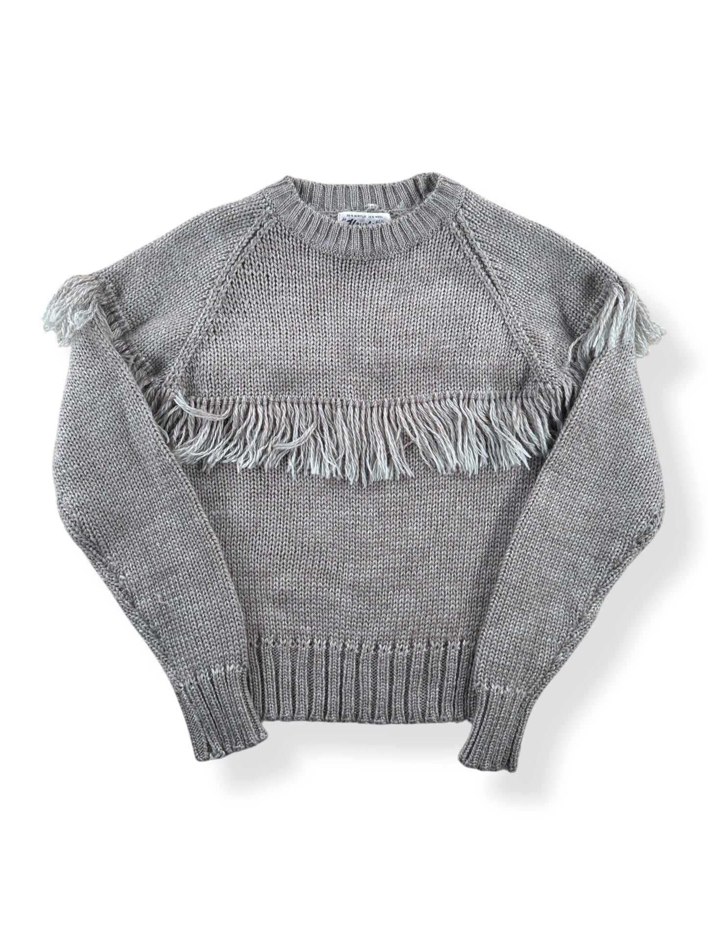 Front of Vintage Hewlett Fringe Knit Sweater SZ S (Fits XS)