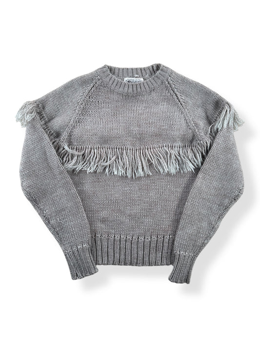 Front of Vintage Hewlett Fringe Knit Sweater SZ S (Fits XS)