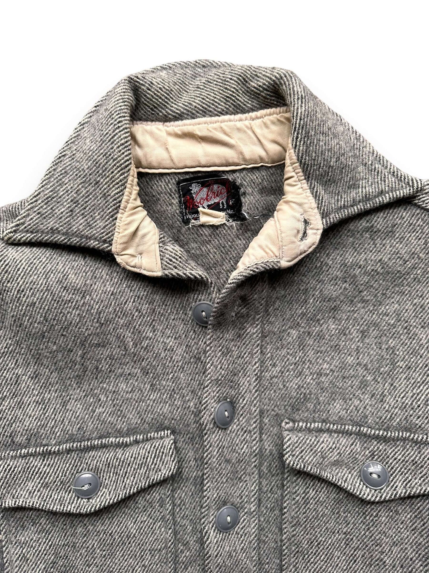Tag View of Vintage Woolrich Shirt Jacket SZ M | Vintage Workwear Seattle