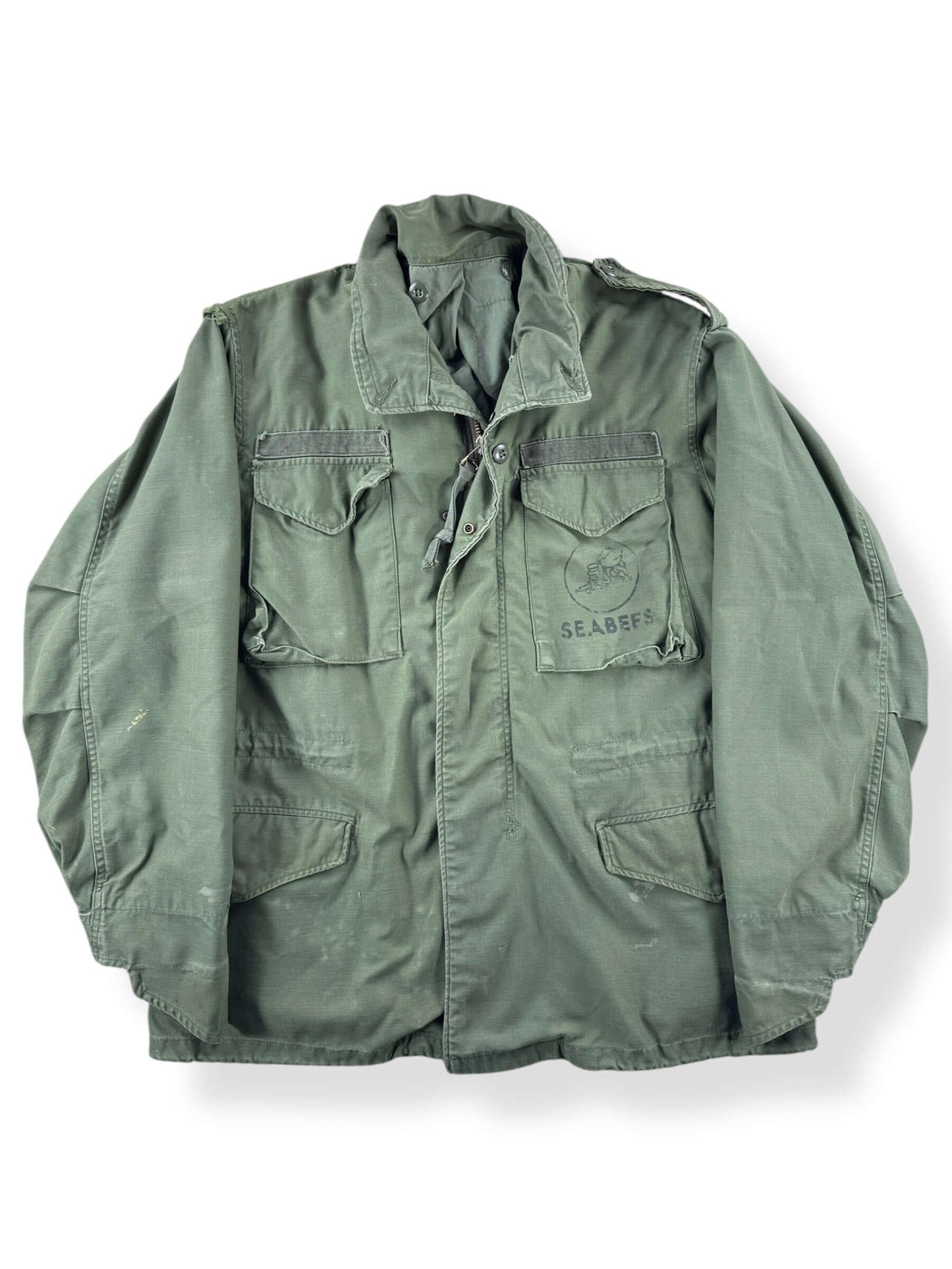 Front of Vintage Seabees M65 Field Jacket SZ L