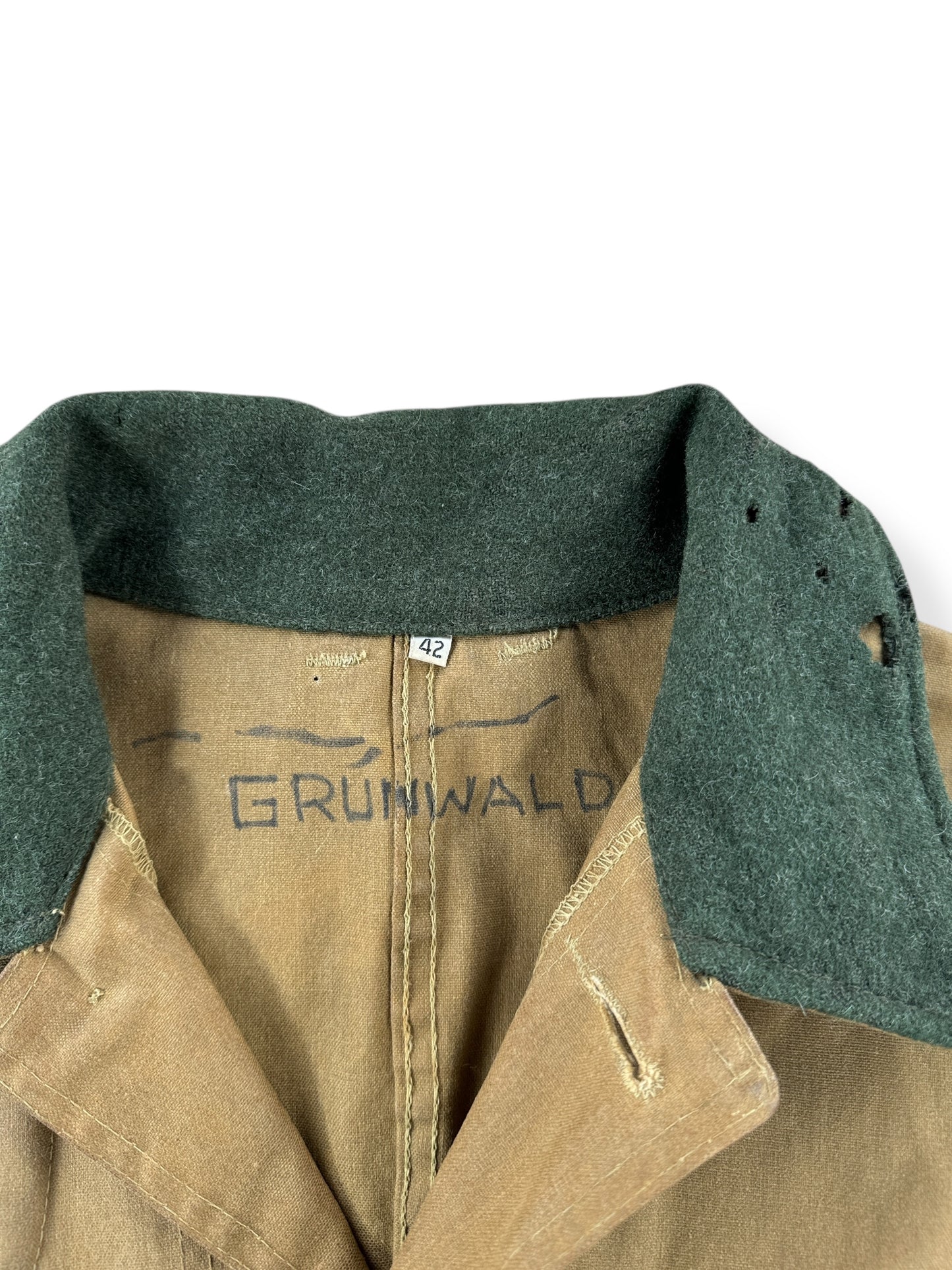 Collar on Vintage Filson Upland Bird Hunting Jacket SZ 42 AS IS