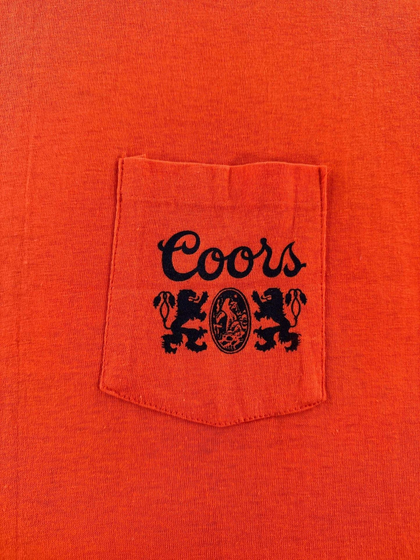 Graphic of Vintage NOS Coors 2-Sided Pocket Tee SZ L
