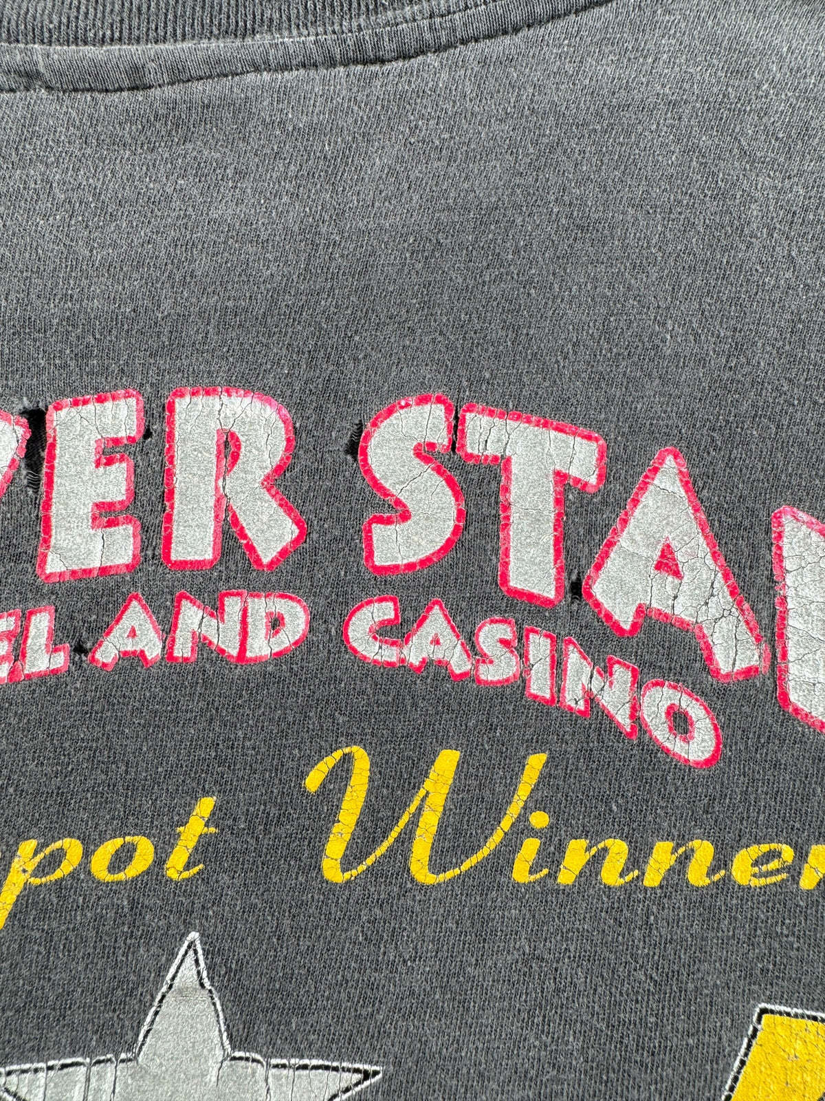 Ware on back graphic of Vintage Silver Star Jackpot Winner Tee SZ XL