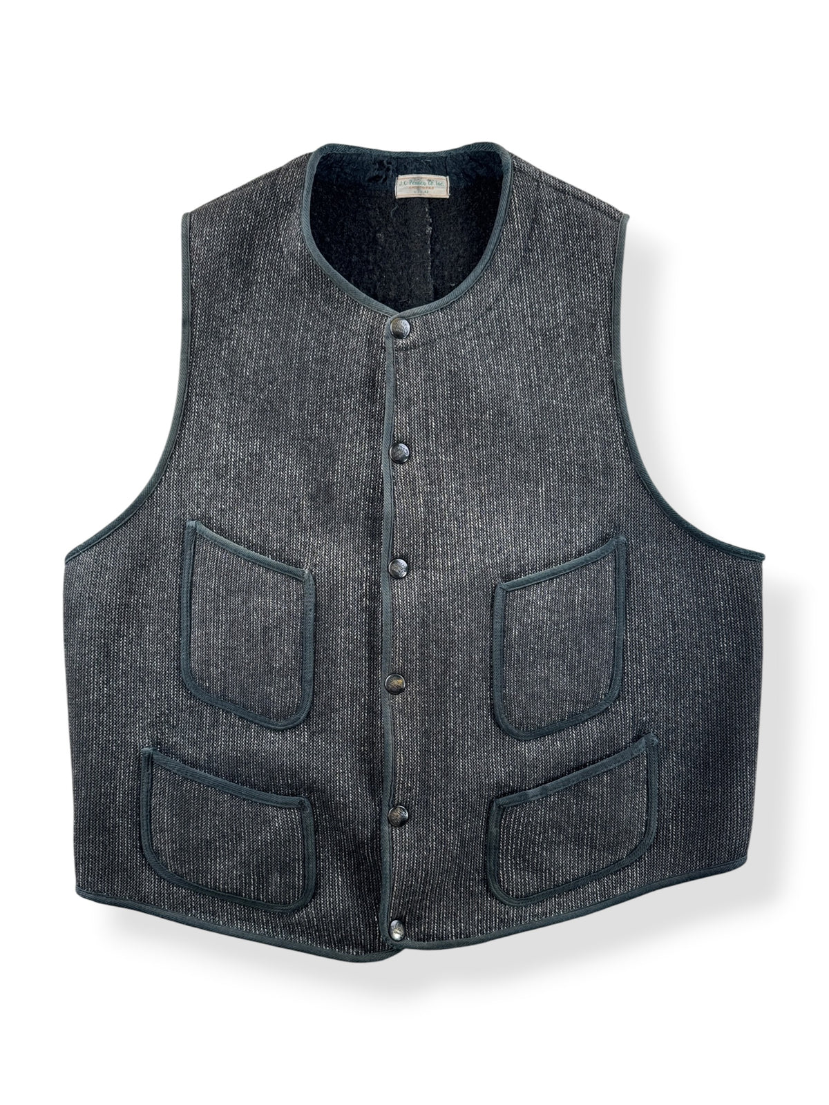 Front of Vintage 40s Era JC Penney Browns Beach Style Vest SZ 42