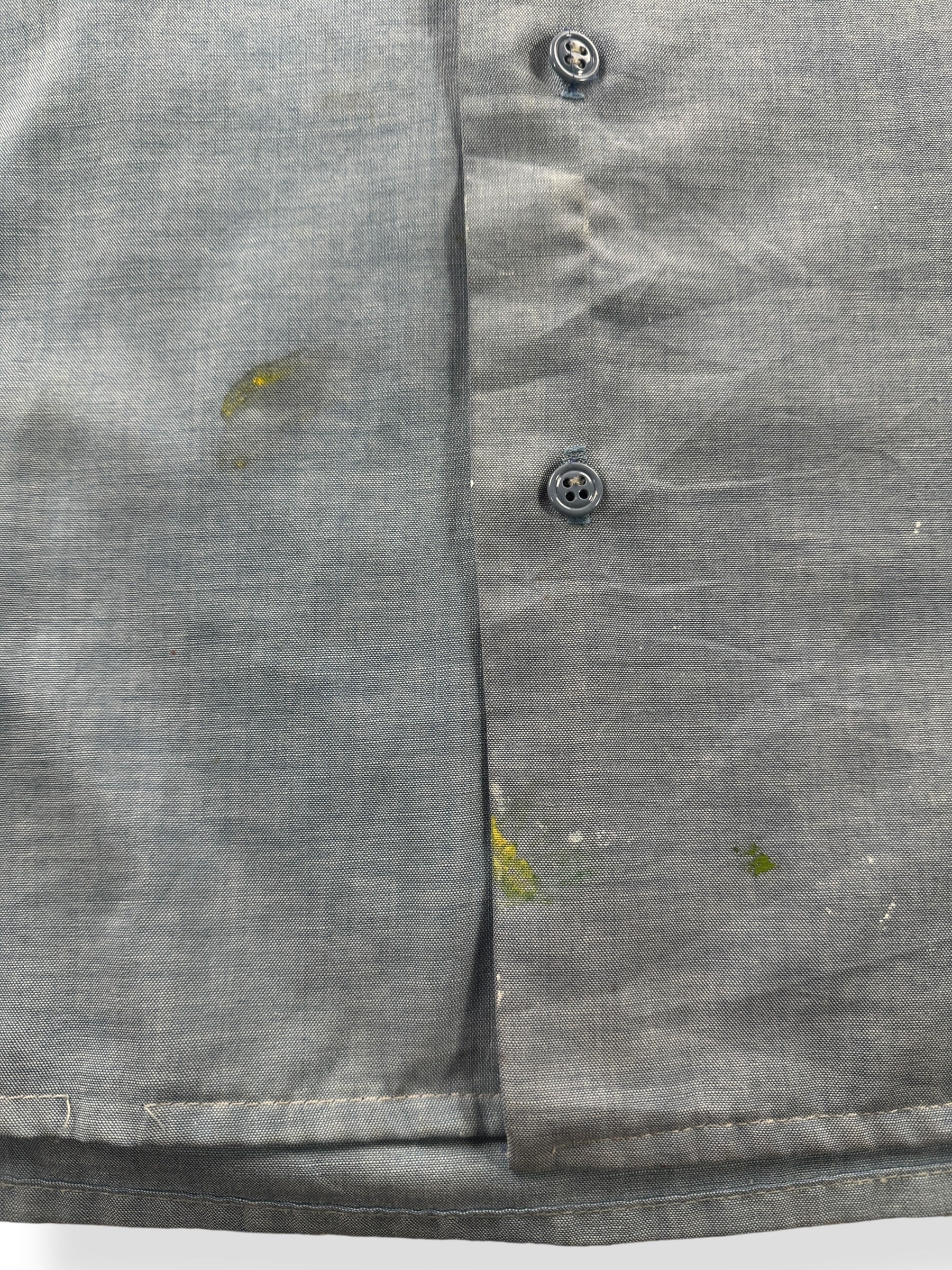 Stains on Vintage Hand Embroidered Seafarer Embroidered Chambray SZ L (Fits M)