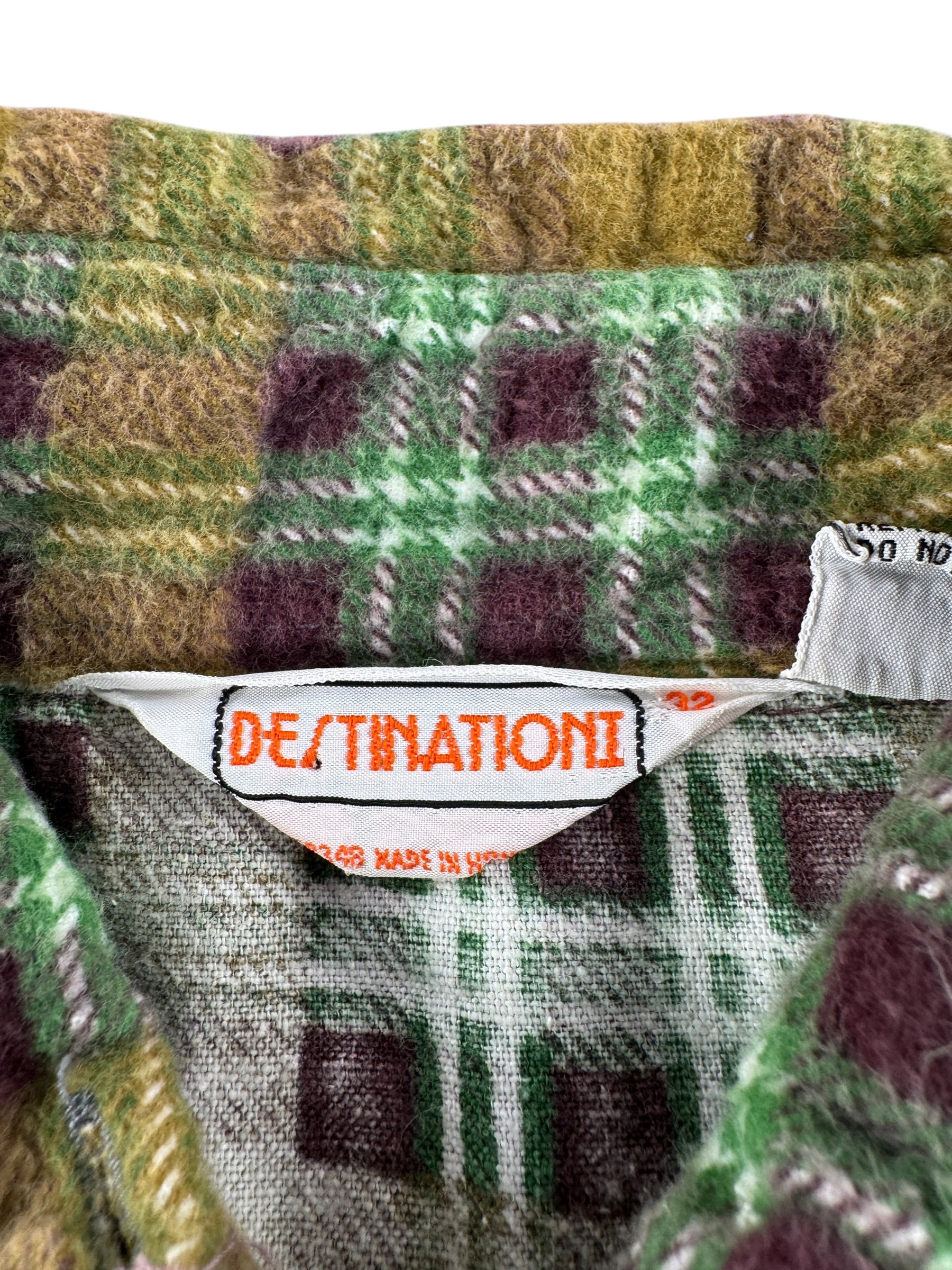 Tag on Vintage 70’s Women’s Printed Cotton Flannel SZ S