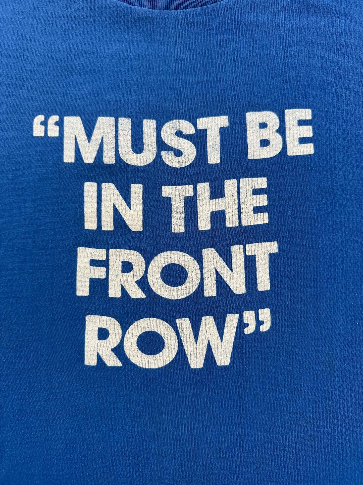 Graphic of Vintage Must Be In The Front Row Bob Uecker Night Tee SZ L (Fits M)