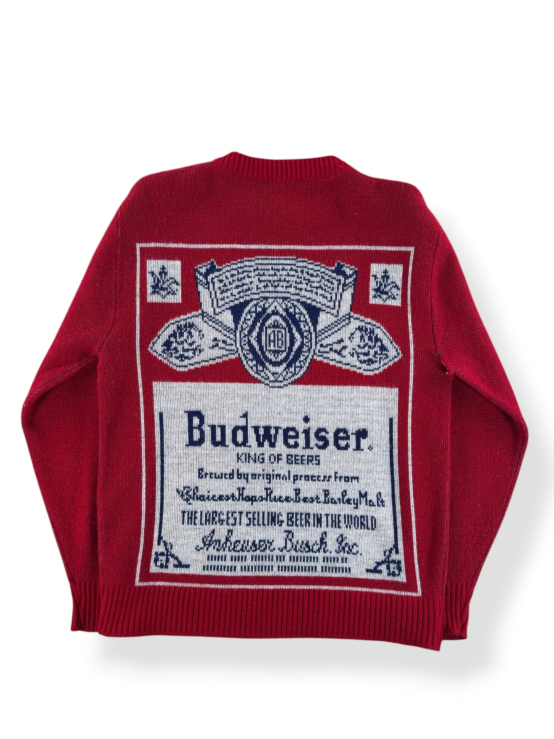 Back of Vintage Budweiser Knit Sweater SZ S