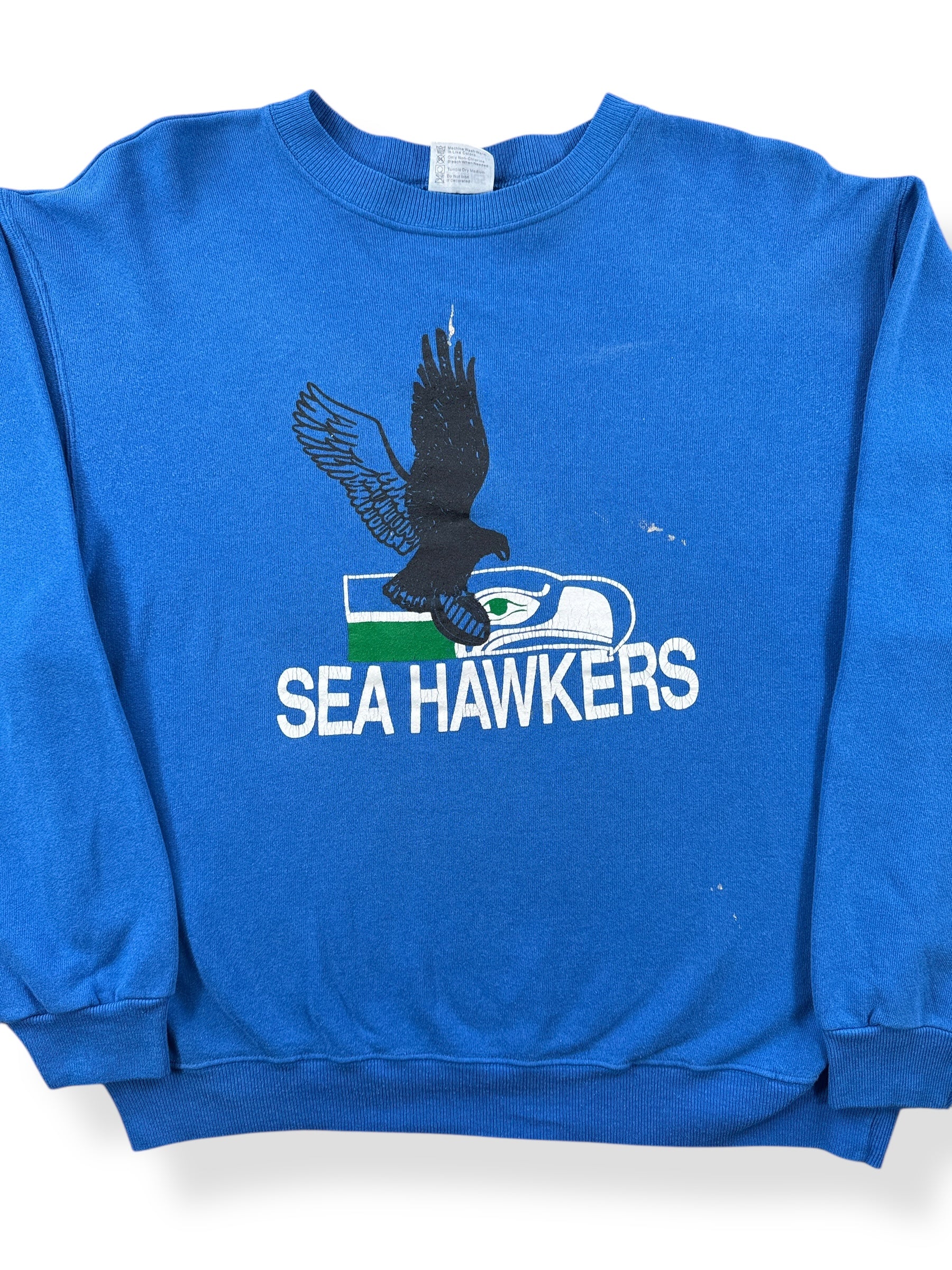 Front Close Up of Vintage Sea Hawkers Crewneck SZ L