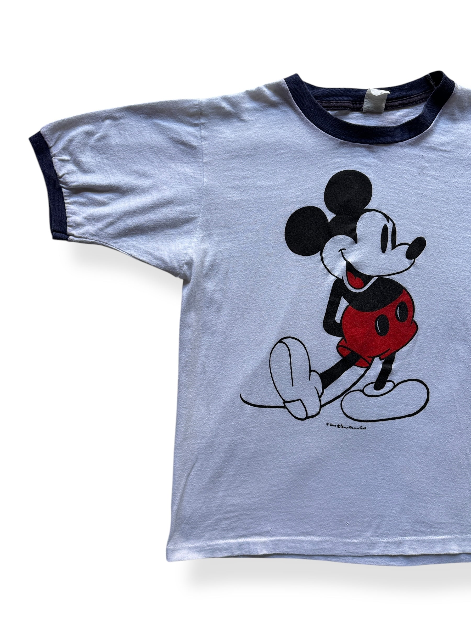 Front Right of Vintage Mickey Mouse Ringer Tee SZ L