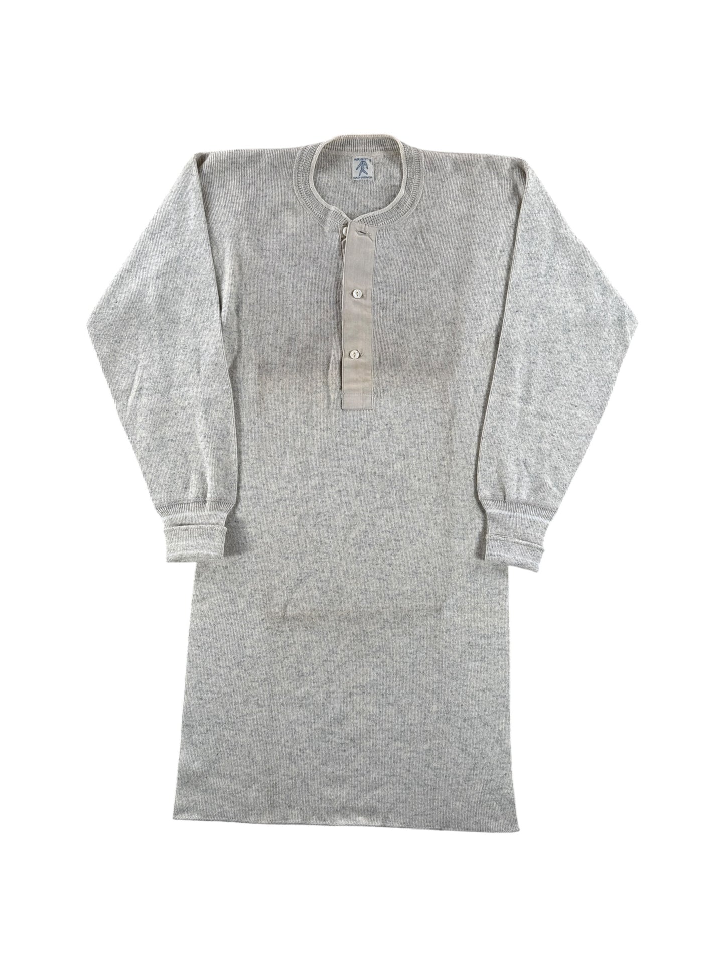 Front of Vintage Wright's Wool Henley SZ S