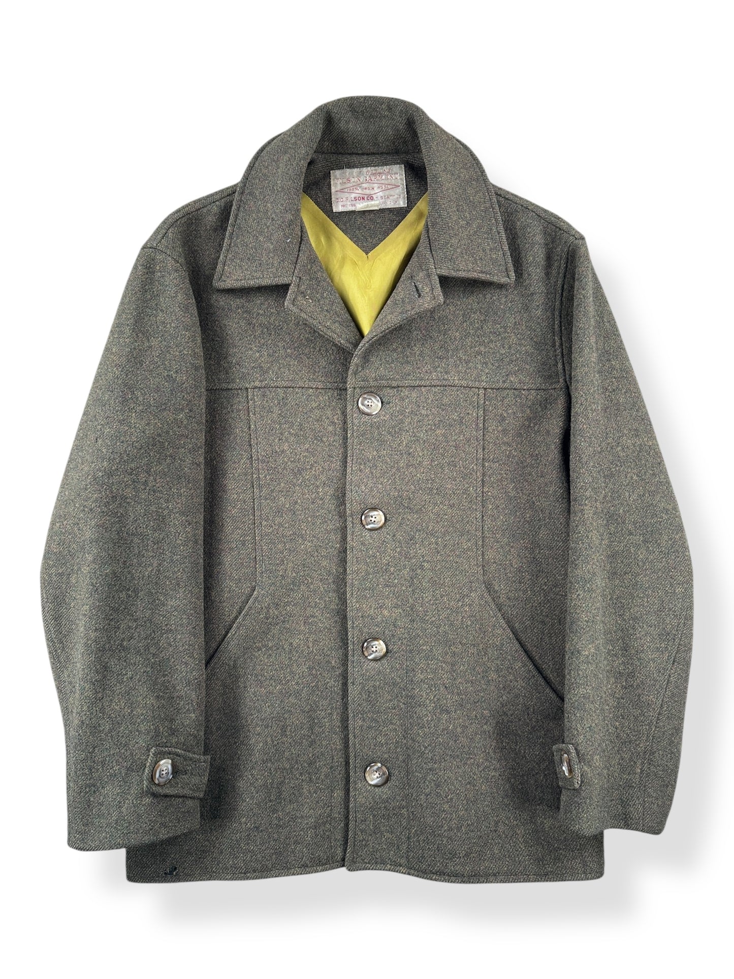 Front of Vintage Filson Car Coat Style 201 SZ 42 AS IS