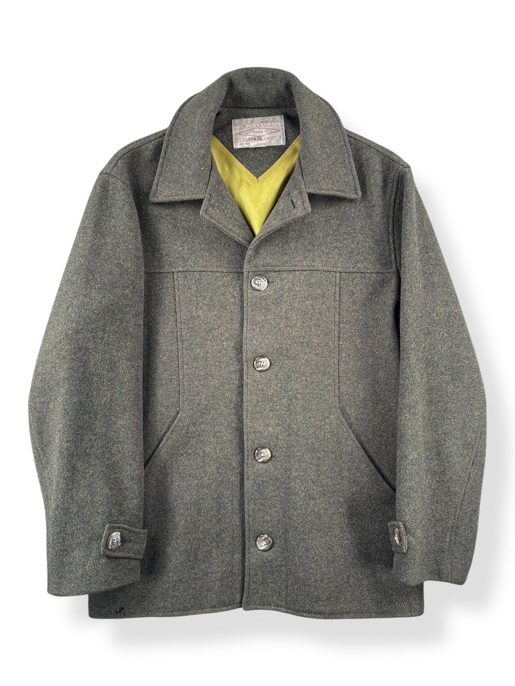 Front of Vintage Filson Car Coat Style 201 SZ 42 AS IS