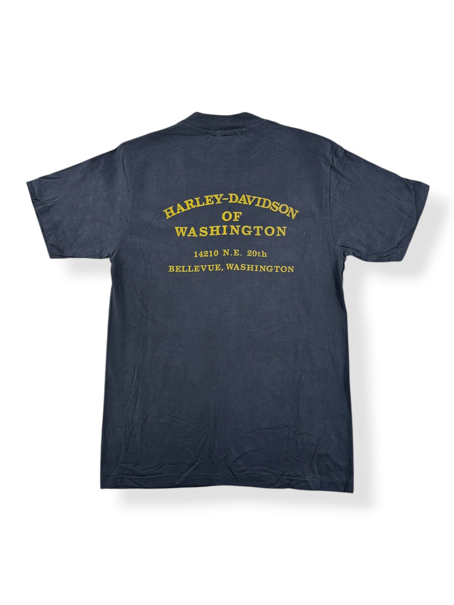 Back of Vintage Harley Davidson Legends Tee Yellow SZ M (Fits S)