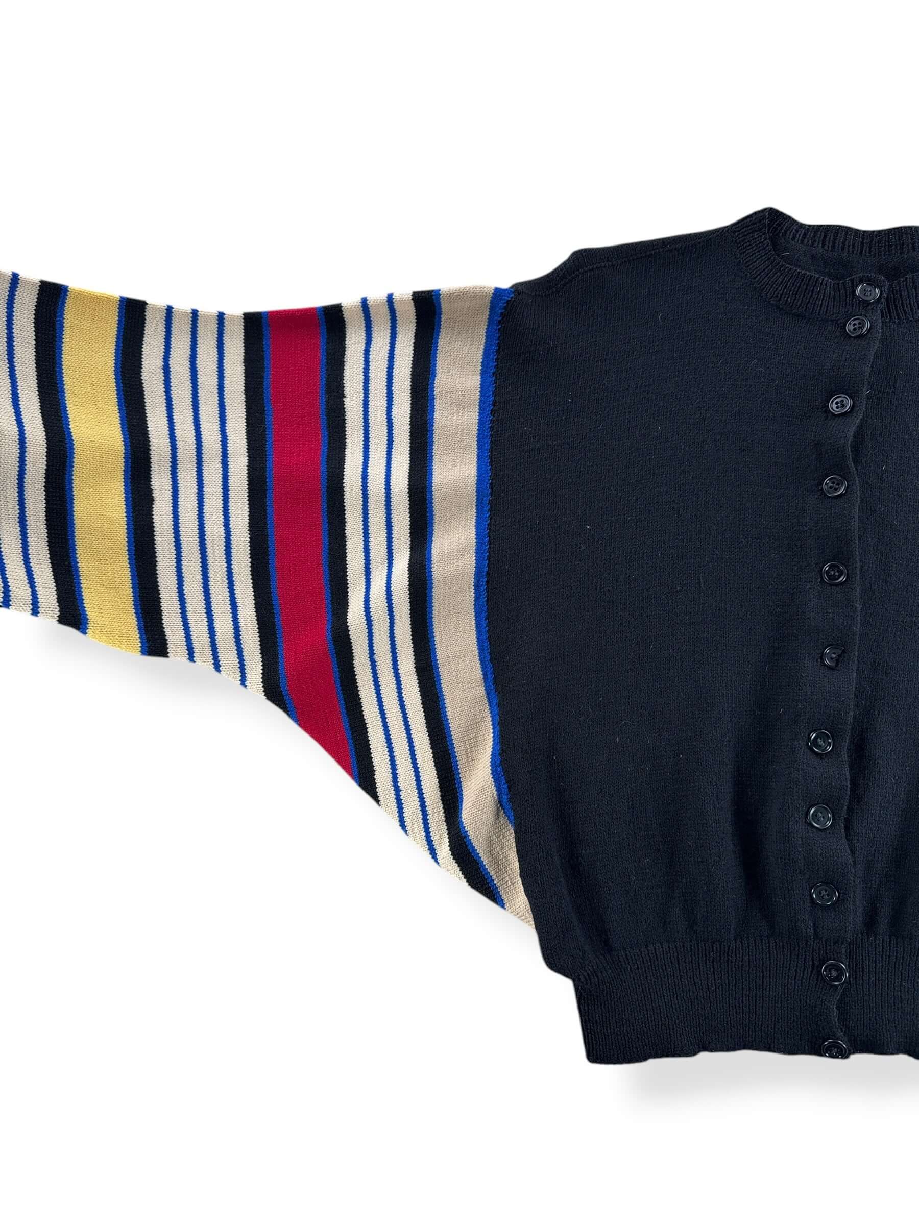 Sleeve on Vintage Striped Sleeve Sweater SZ M