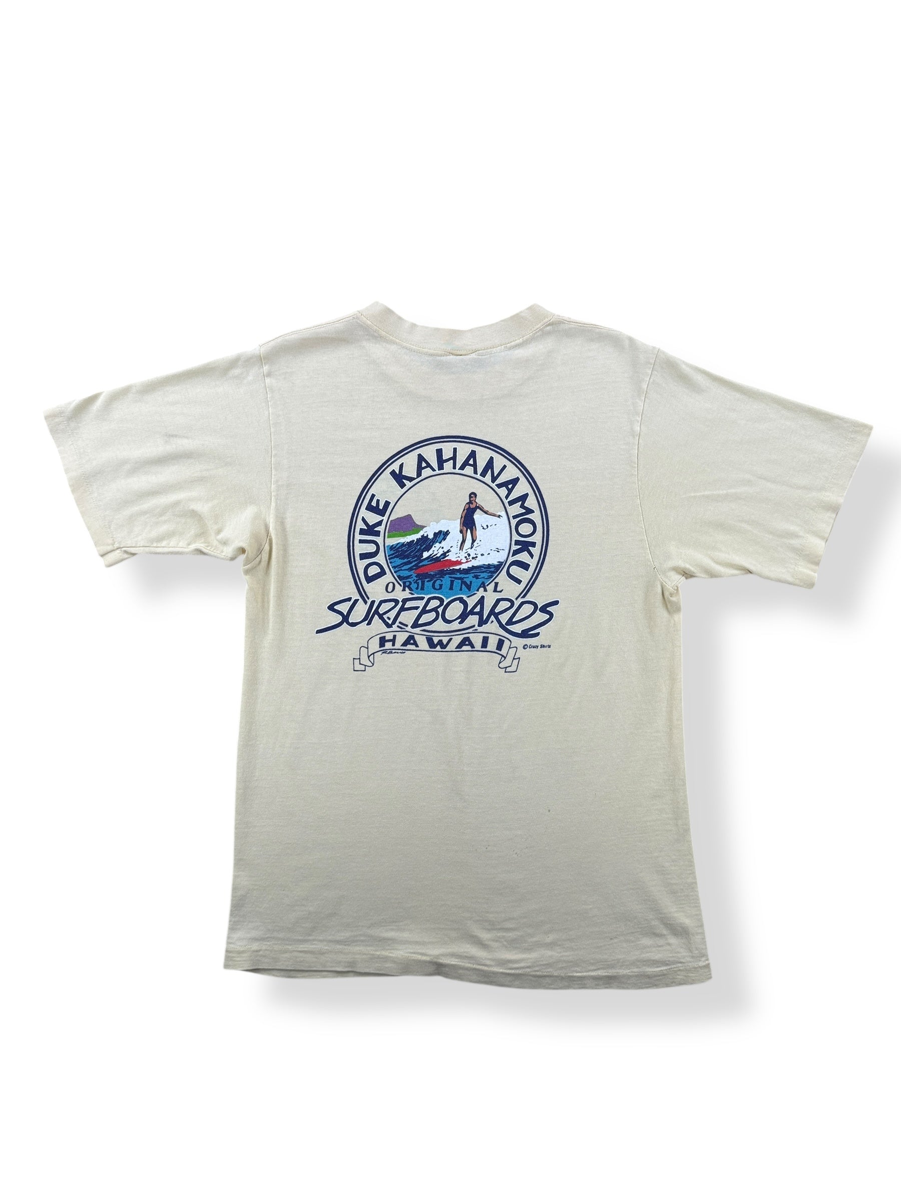 Back of Vintage Duke Kahanamoku Crazy Shirts Tee SZ S