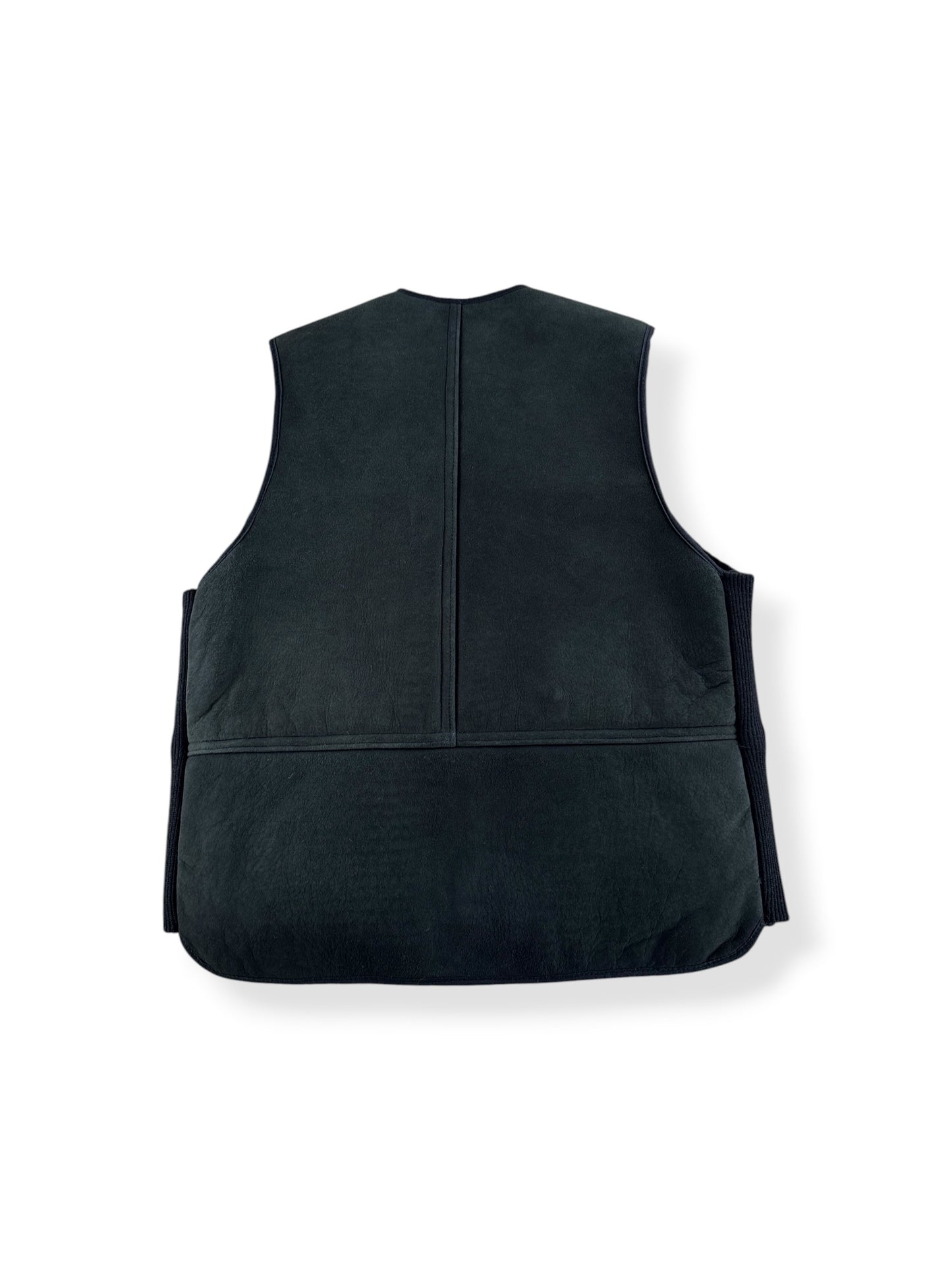 Back of Filson Workshop Black Shearling Vest SZ M