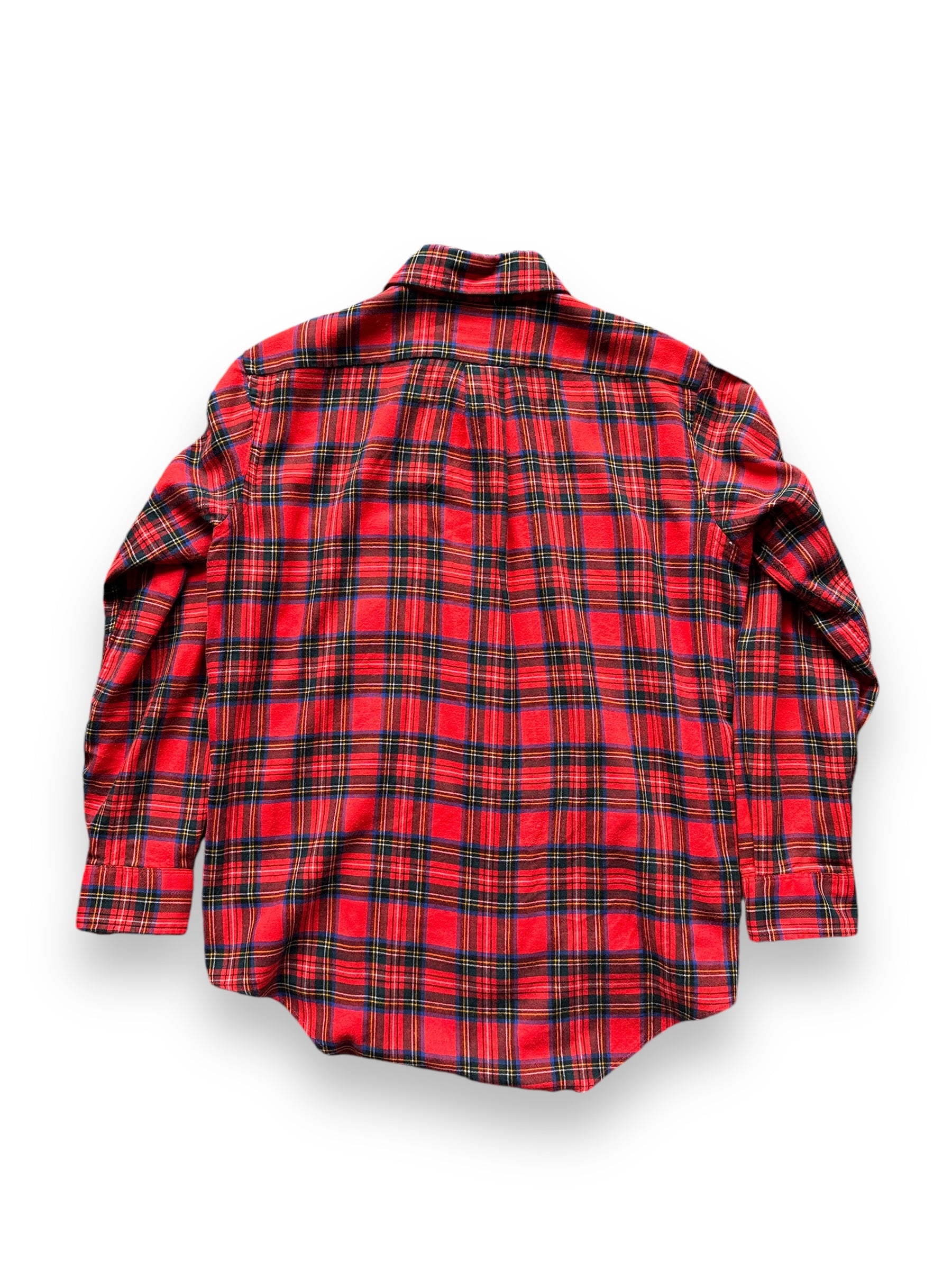 back of Vintage Viyella Red Plaid Flannel SZ L