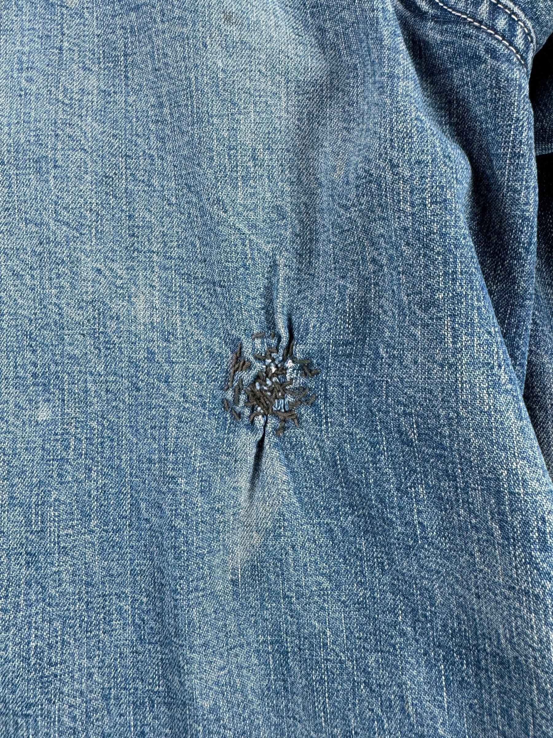 Repair on Vintage Thrashed Blanket Lined Chore Coat SZ L