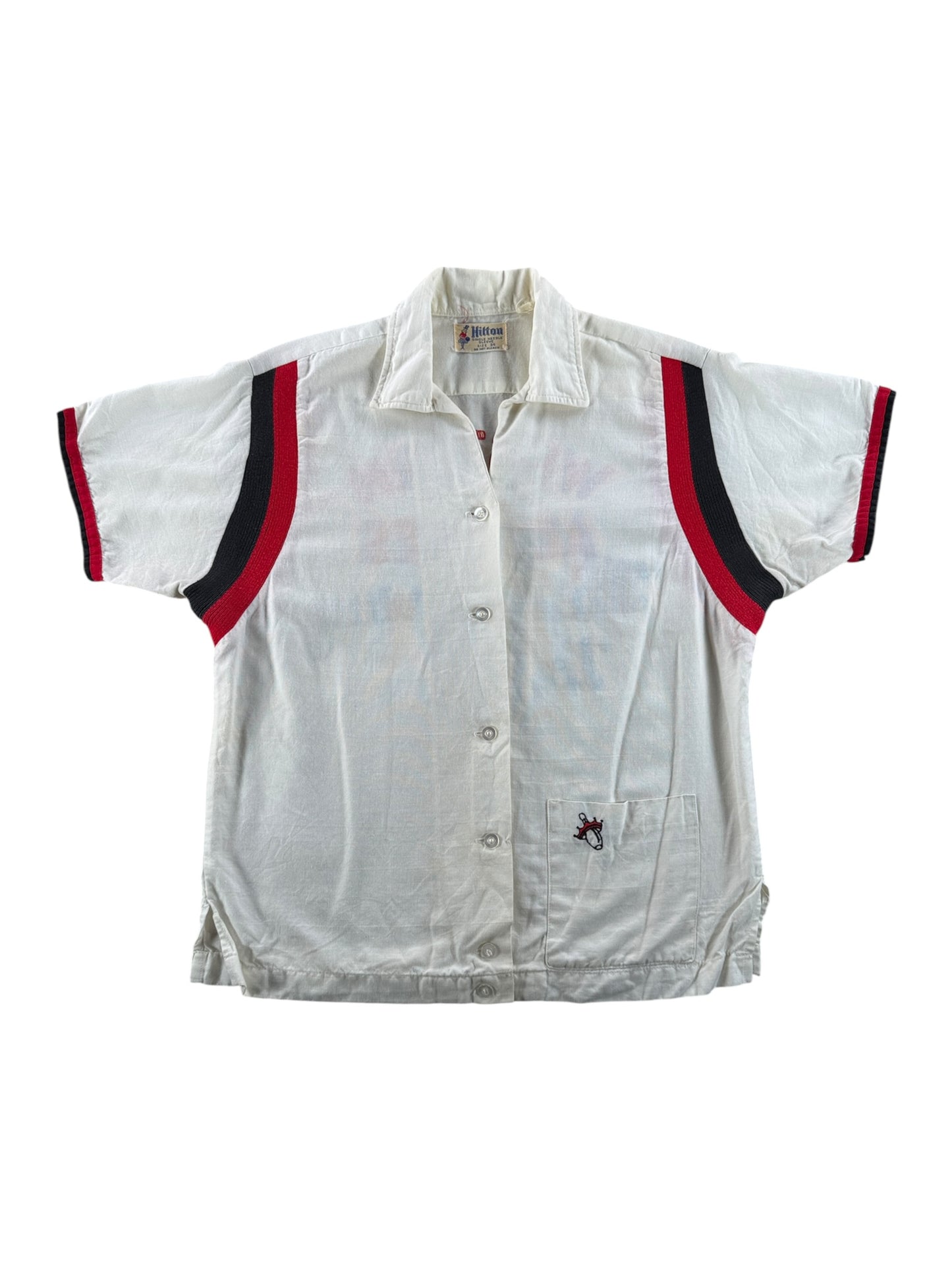 Front of Vintage Western Airlines The Only Way to Fly Bowling Shirt SZ 34 (Fits XS)