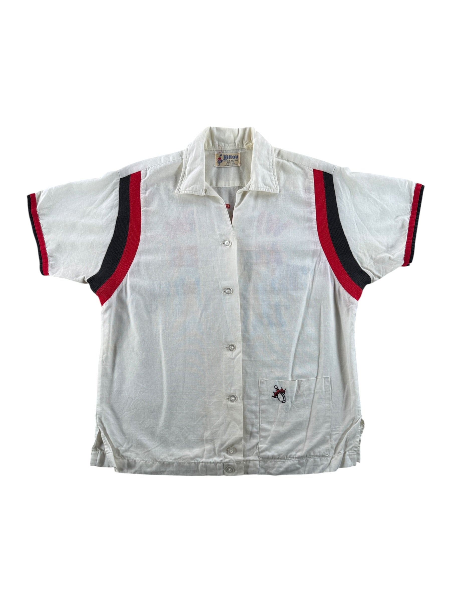 Front of Vintage Western Airlines The Only Way to Fly Bowling Shirt SZ 34 (Fits XS)