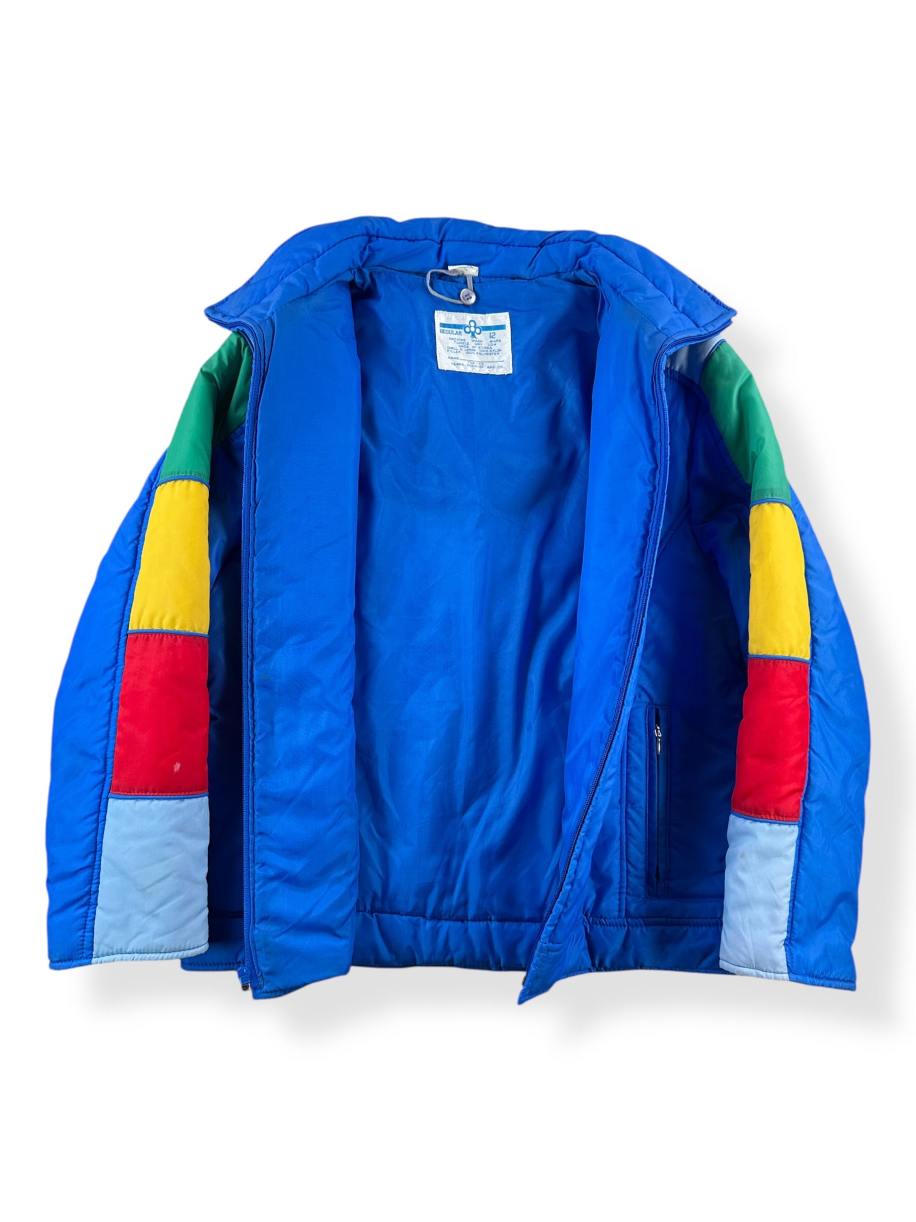 Inside of Vintage Sears Rainbow Ski Jacket SZ S