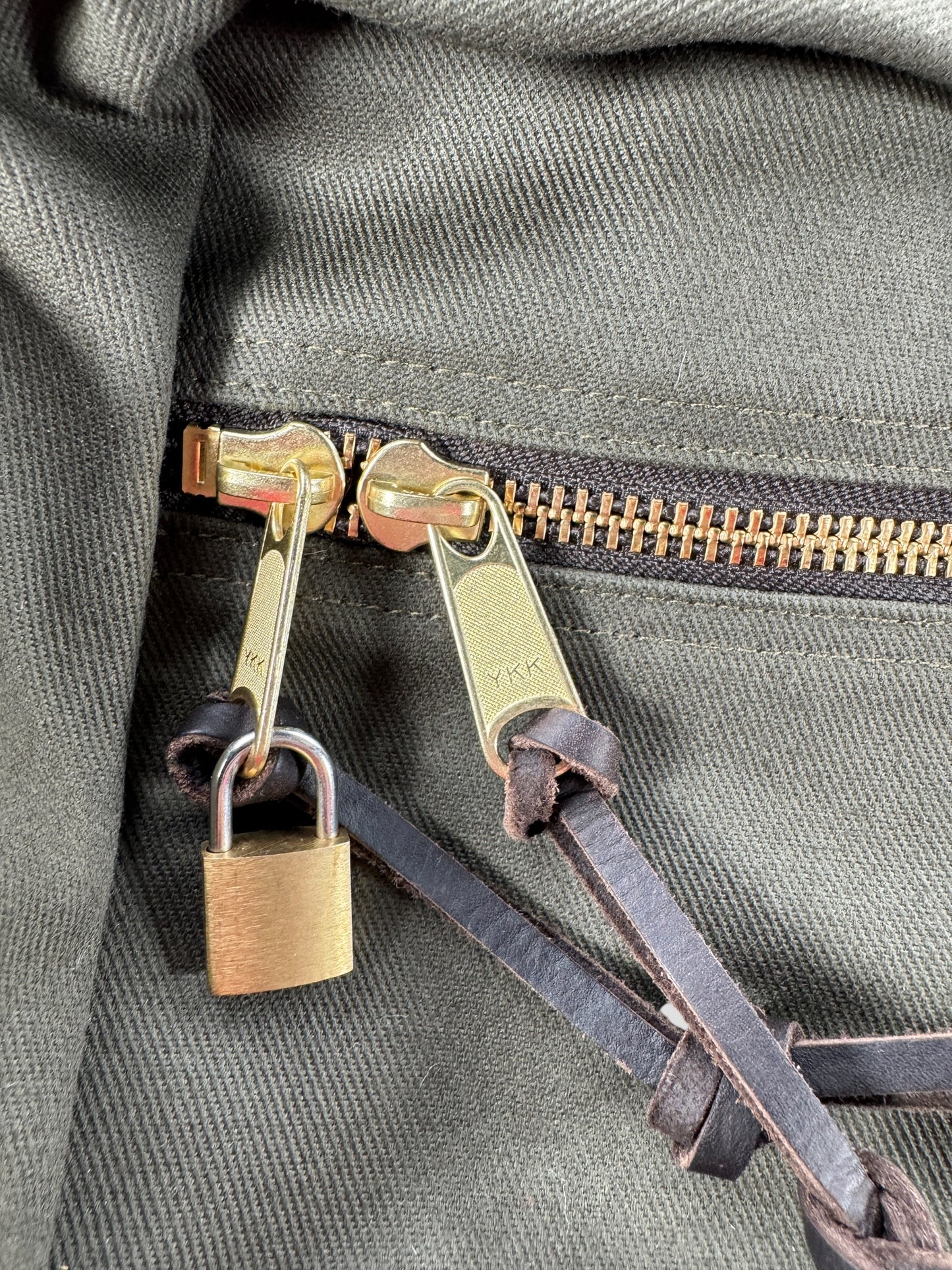 YKK Zipper View on Filson Style 242 Carry On Bag