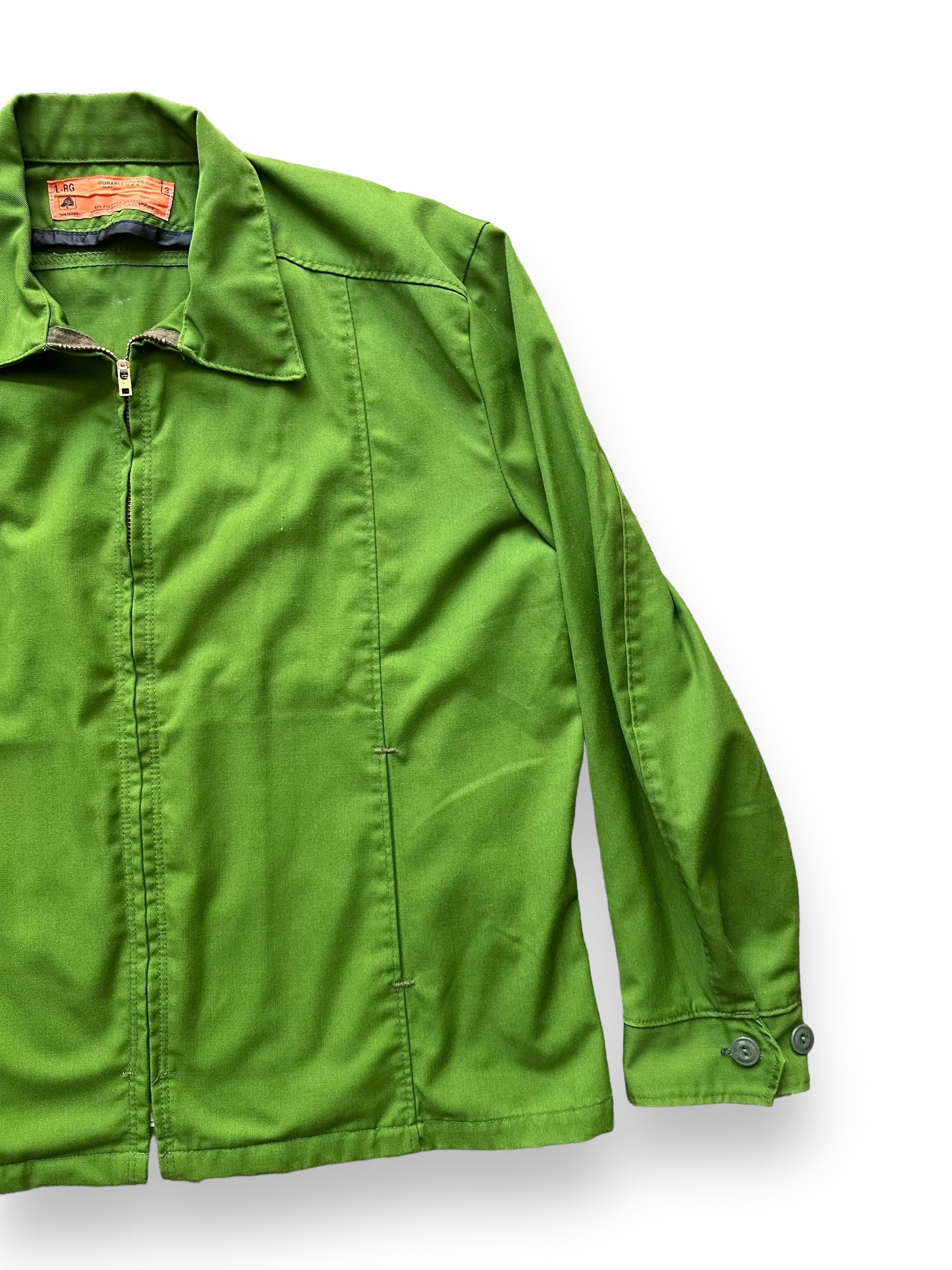 Front Left View of Vintage Red Kap Chartreuse Work Jacket SZ L