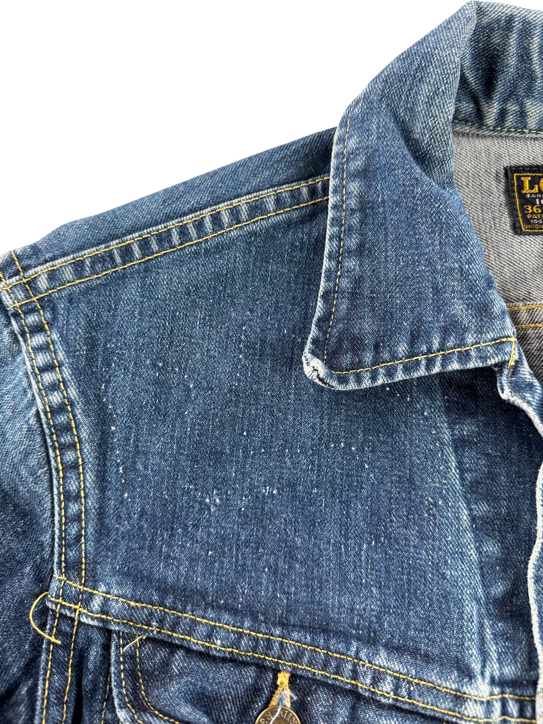 Missing Patches on Vintage 70s Era Lee Denim 101-J Jacket SZ 36