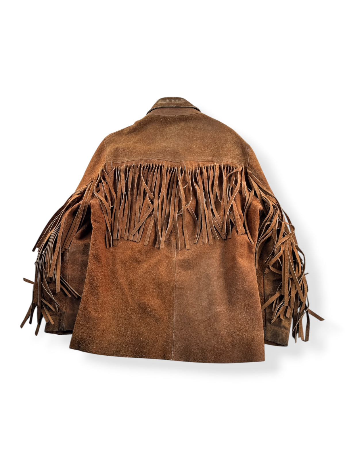 Back of Vintage Fringe Suede Jacket SZ 40