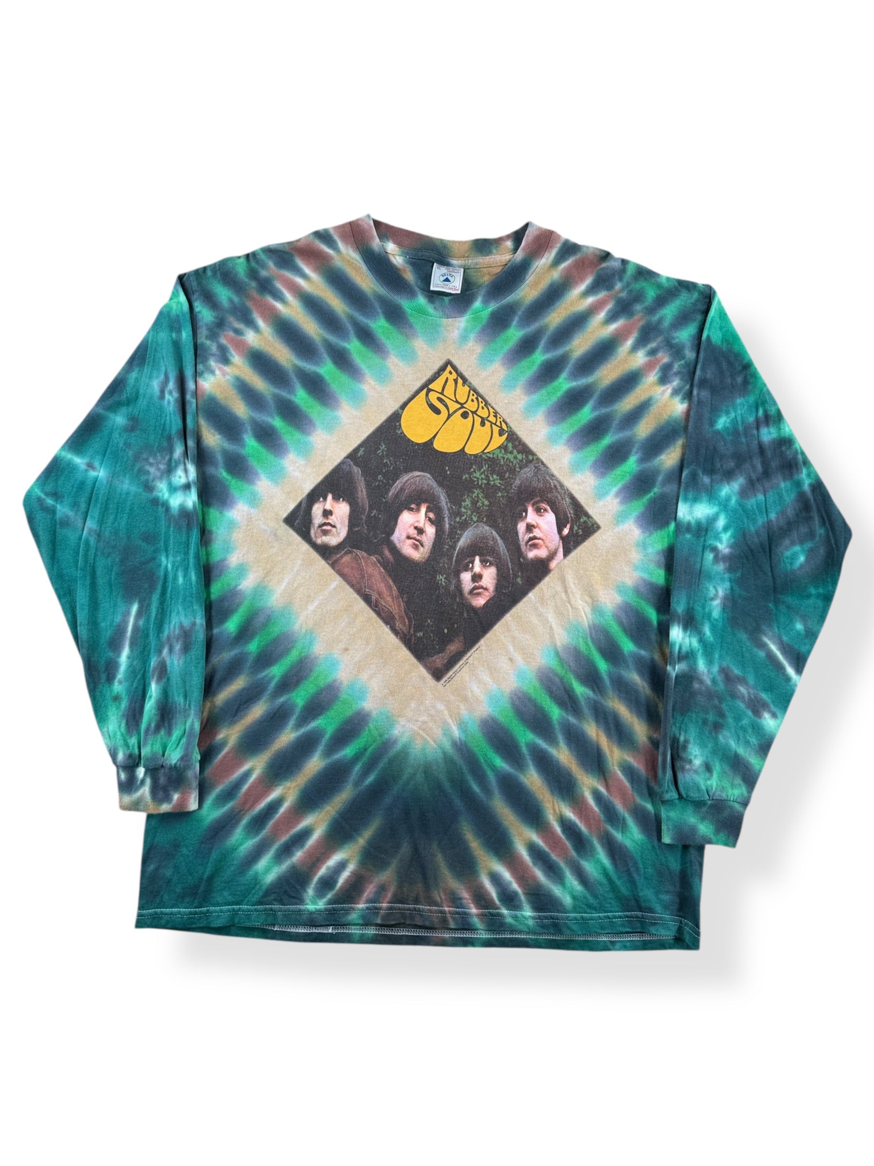 Front of Vintage 90s The Beatles Rubber Soul Long Sleeve Tee SZ XL