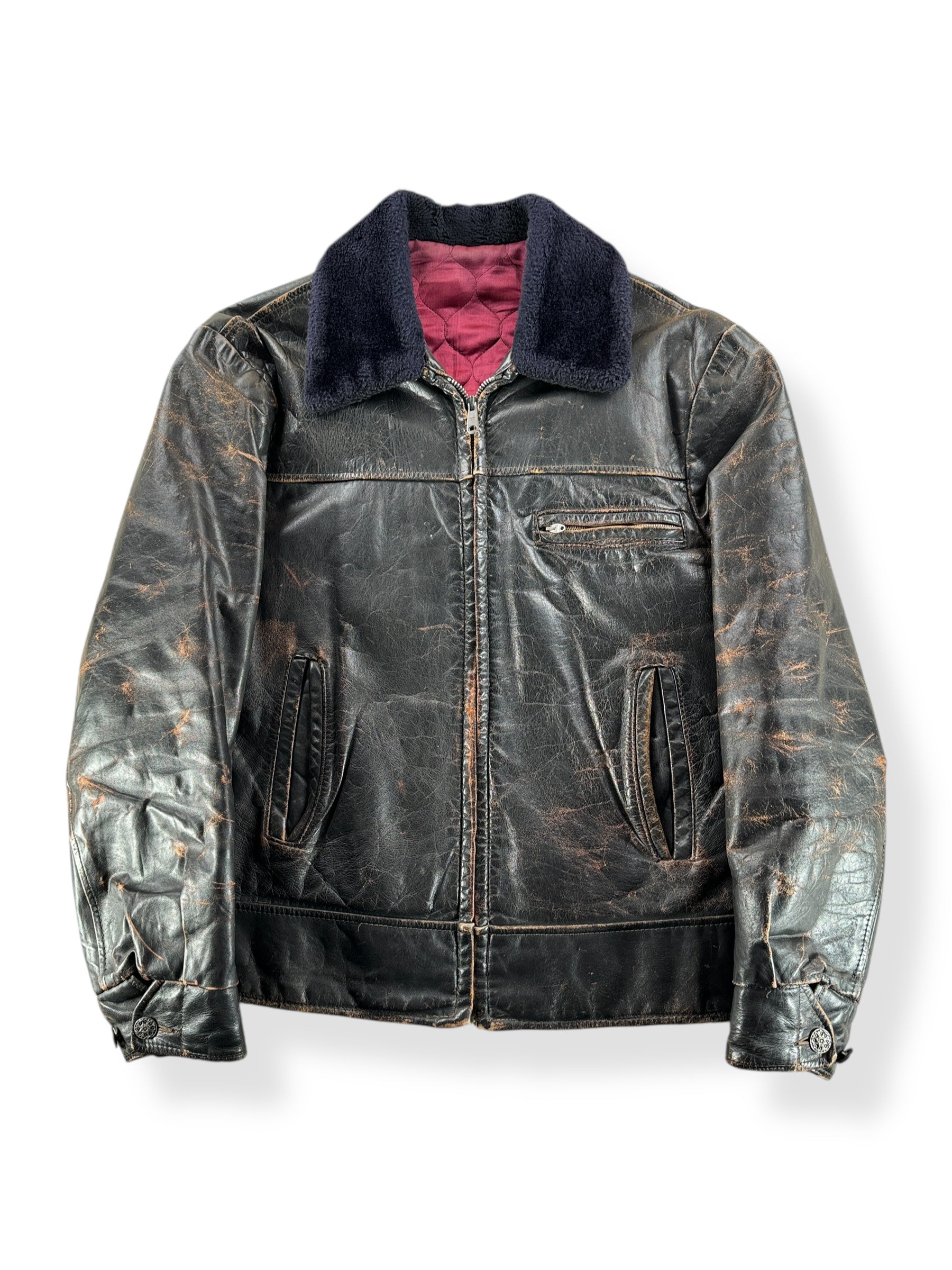 Front of Vintage Harley-Davidson Horsehide Leather Jacket SZ M