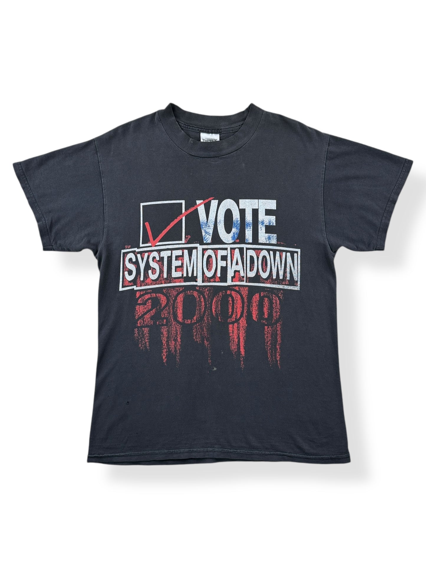 Front of Vintage 2000 System of a Down Vote Tee SZ M