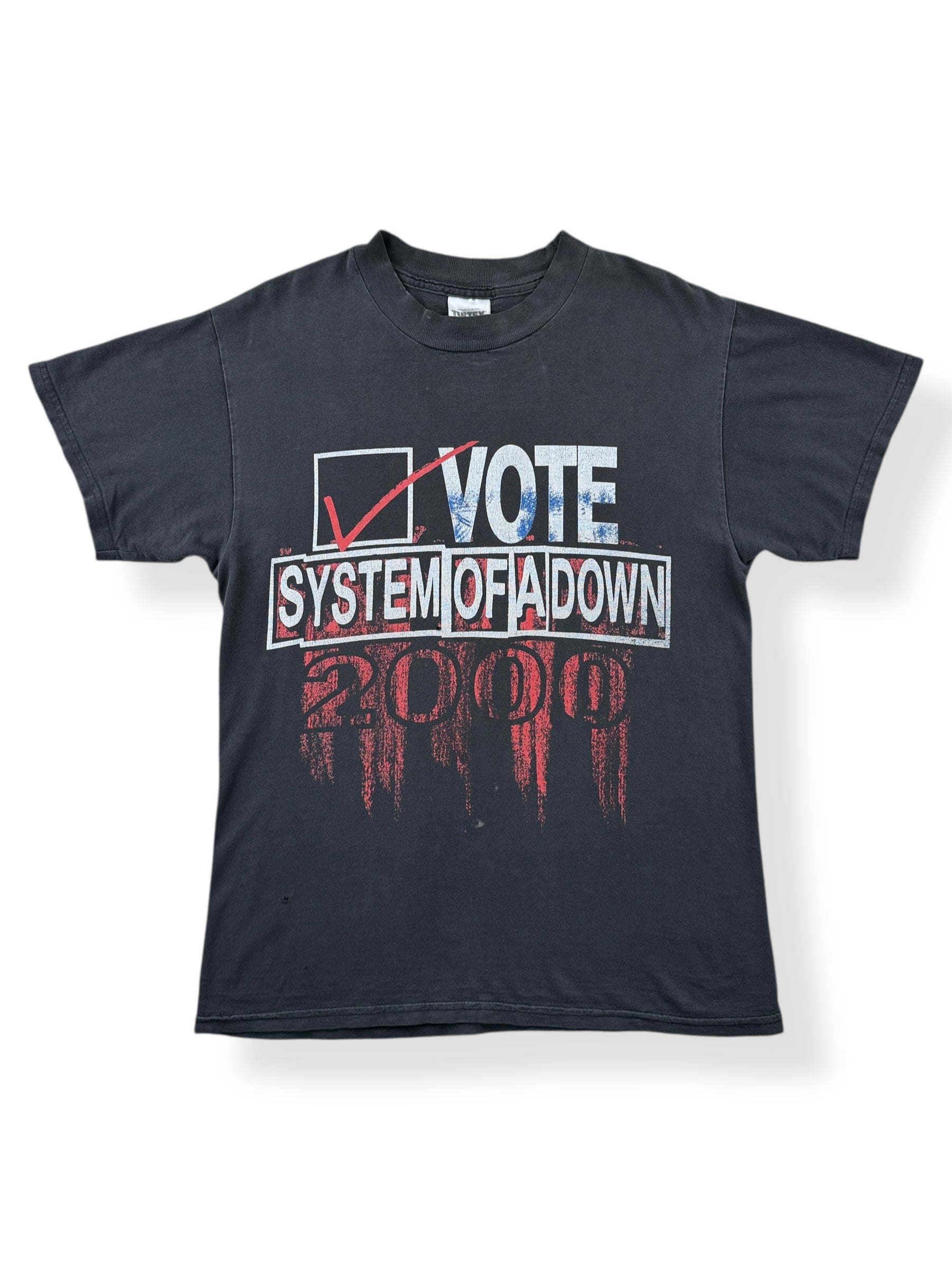Front of Vintage 2000 System of a Down Vote Tee SZ M