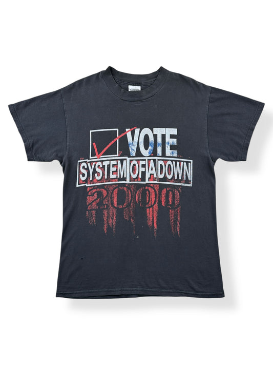 Front of Vintage 2000 System of a Down Vote Tee SZ M