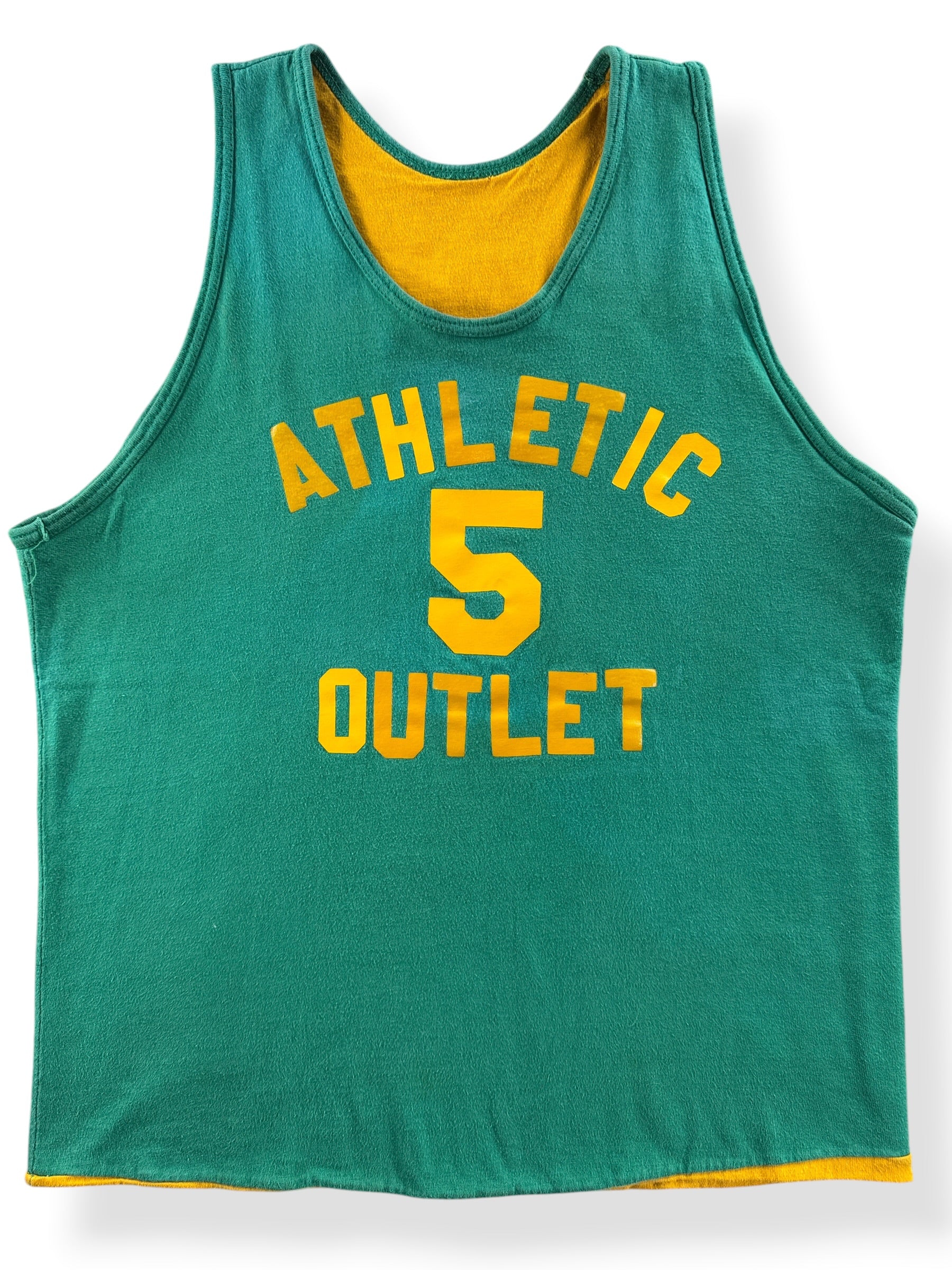 Front Close Up of Vintage Athletic Outlet Reversible Jersey Tank Top SZ M