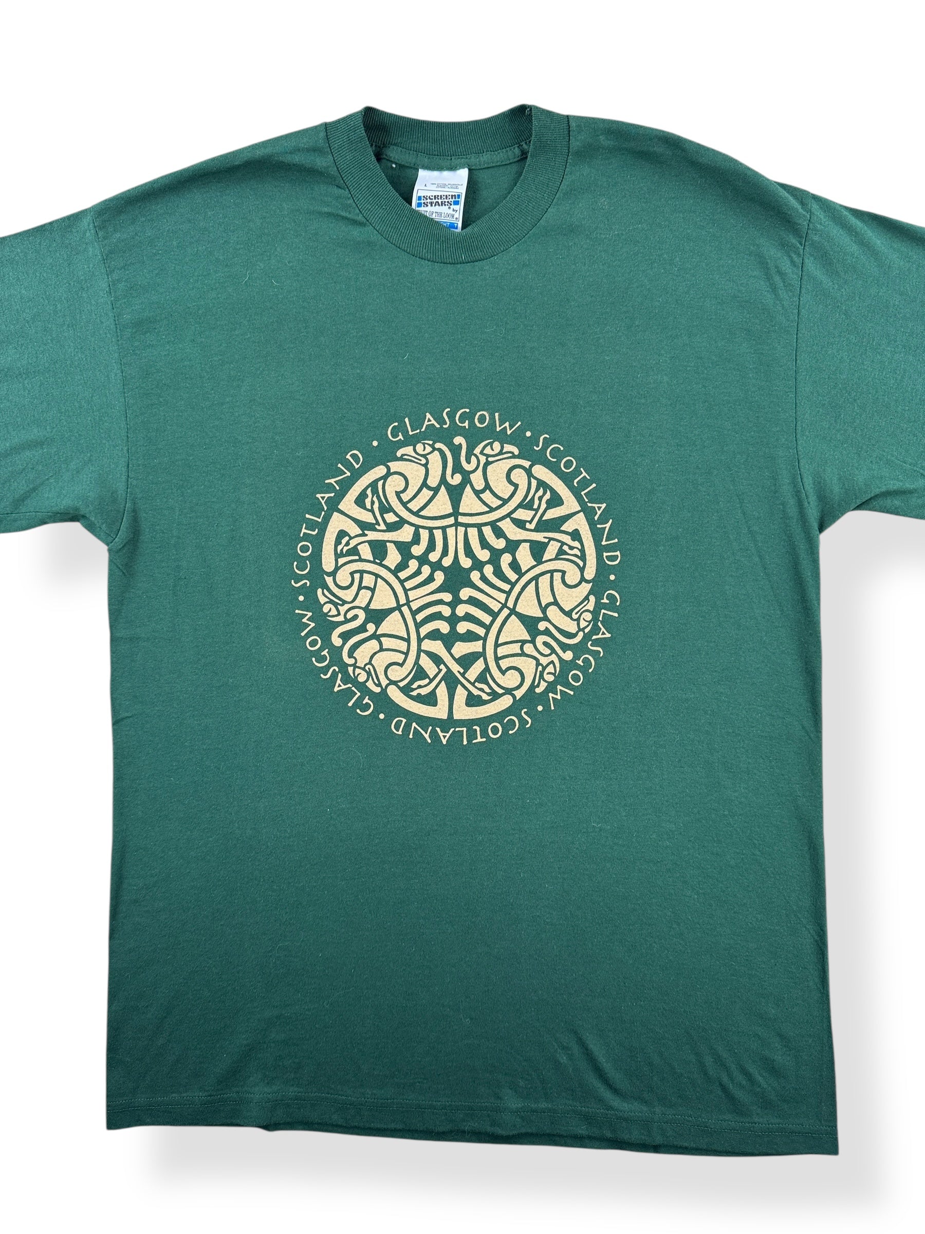 Front Close Up of Vintage Glasgow Tee SZ L