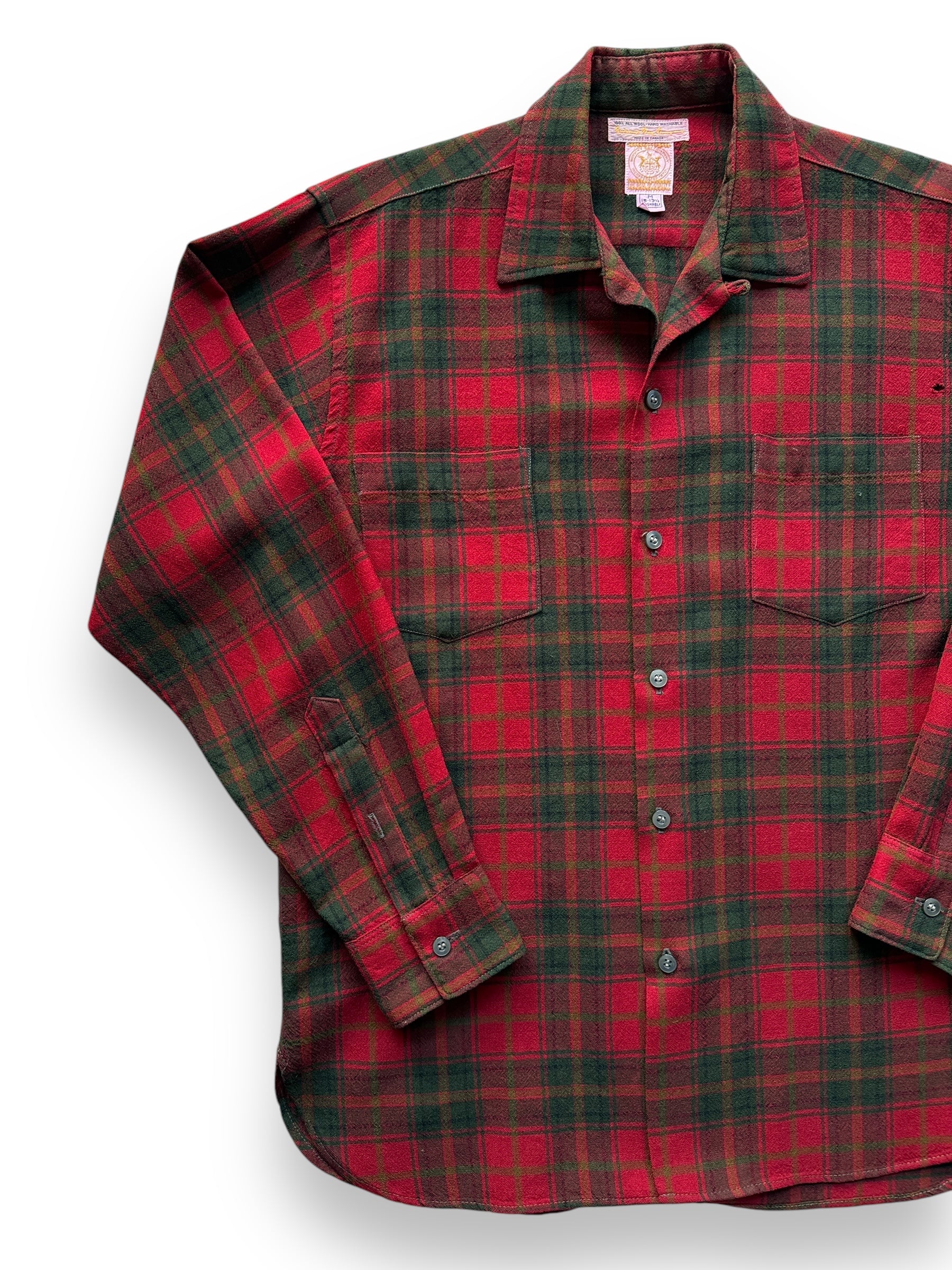 front left of Vintage Hudson's Bay Flannel SZ L