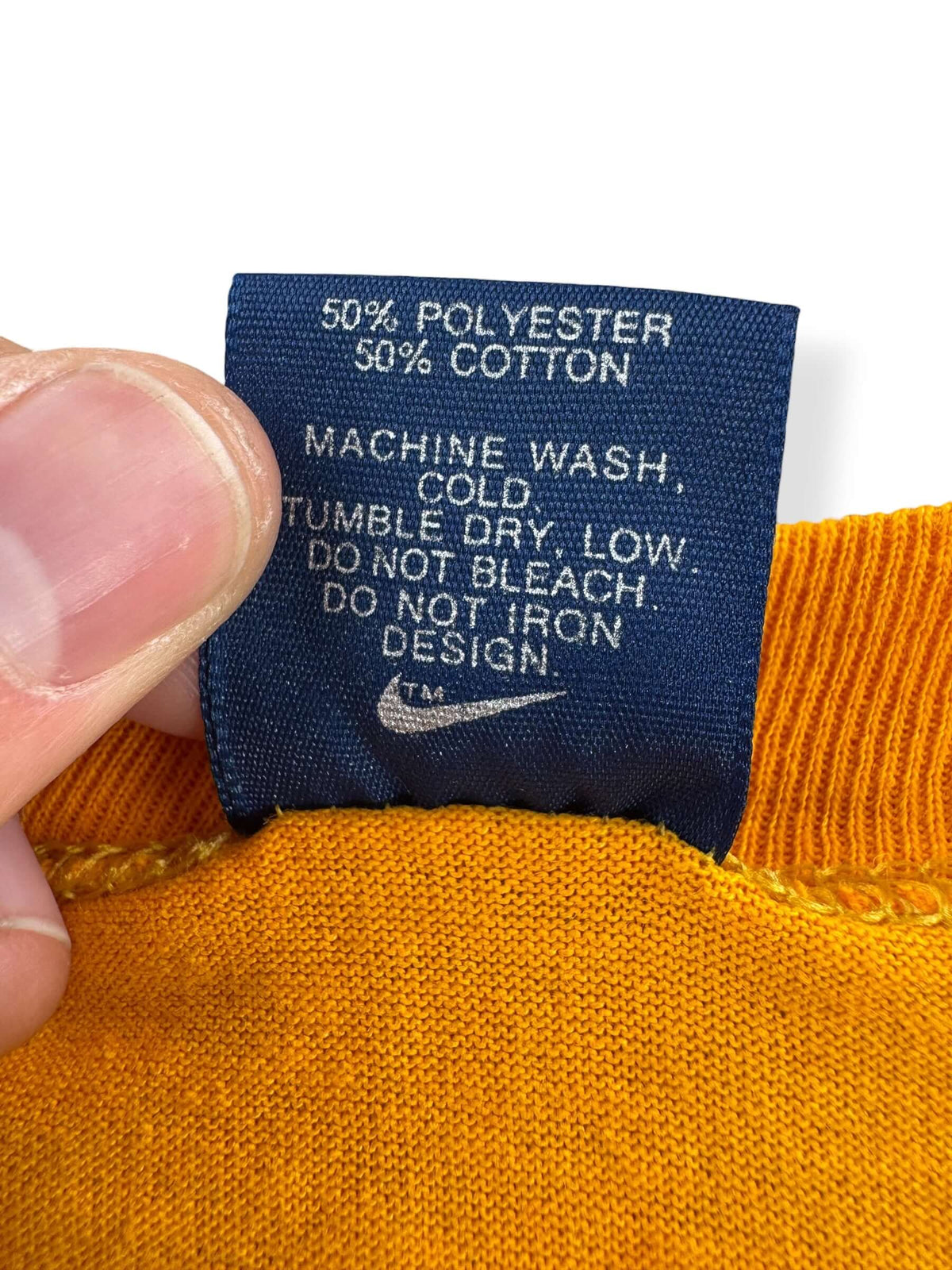 Back of tag on Vintage 80s Lenny Wilkens Basketball Camp Nike Tee SZ M (Fits S)