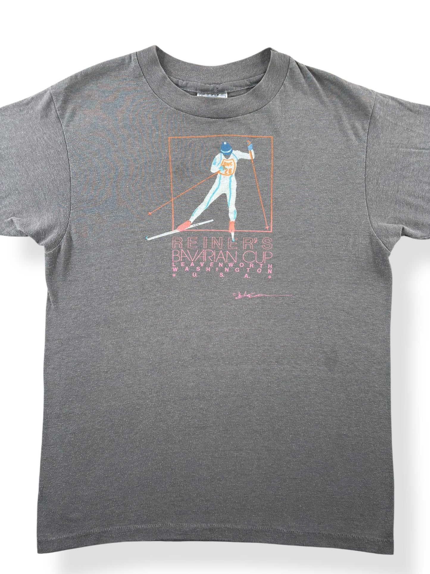 Front Graphic of Vintage Reiner's Bavarian Cup Leavenworth Tee SZ M (Fits S)
