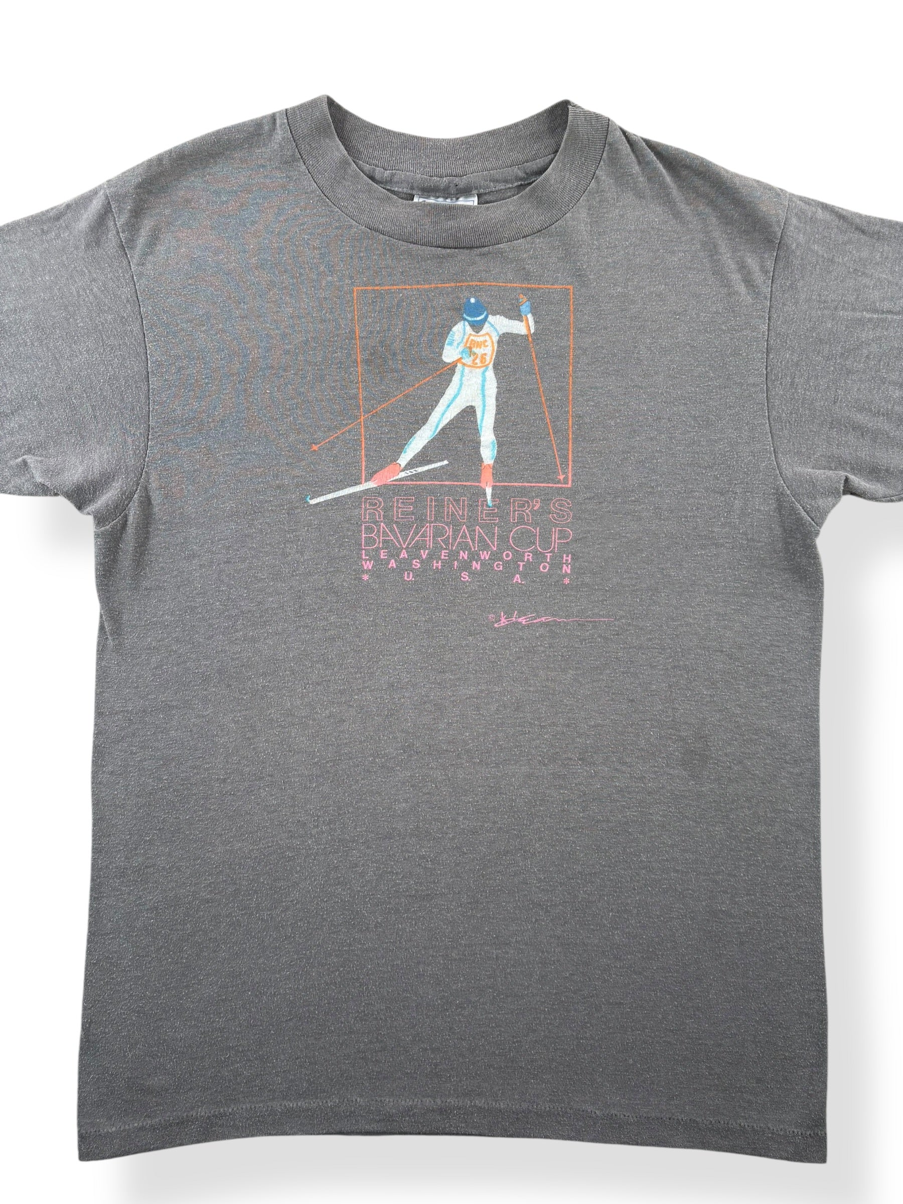 Front Graphic of Vintage Reiner's Bavarian Cup Leavenworth Tee SZ M (Fits S)