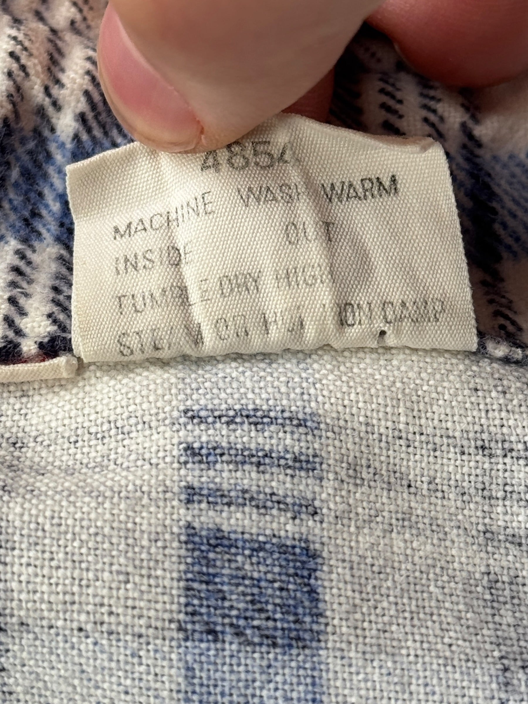 Tag on Vintage 70's Printed Cotton Flannel SZ S