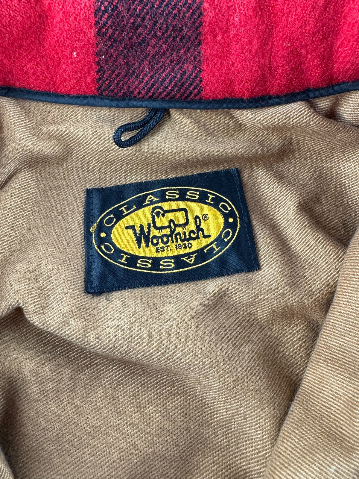 Tag on Vintage Woolrich Buffalo Plaid Wool Jacket SZ M