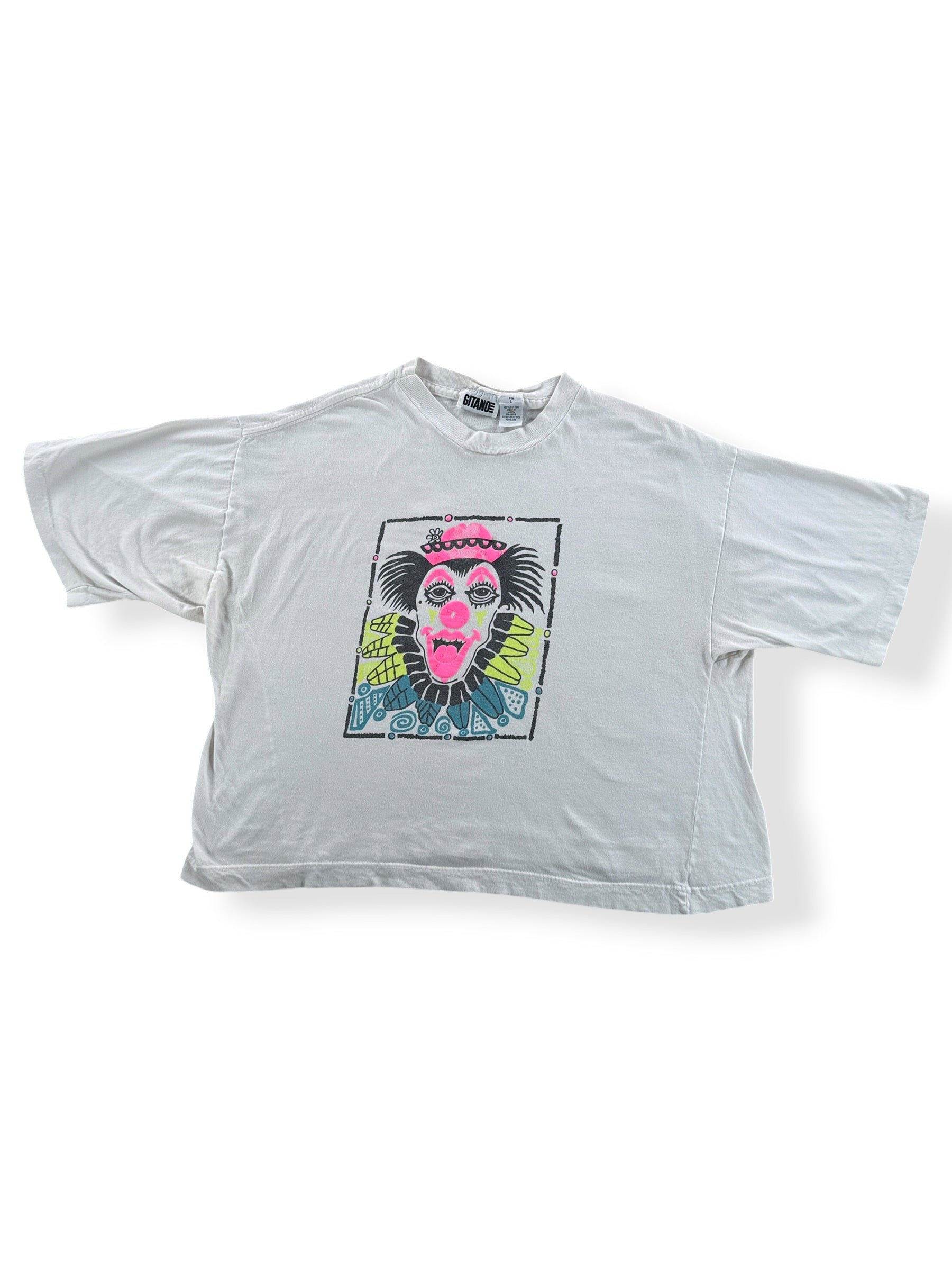 Front of Vintage Cropped Clown Tee SZ L