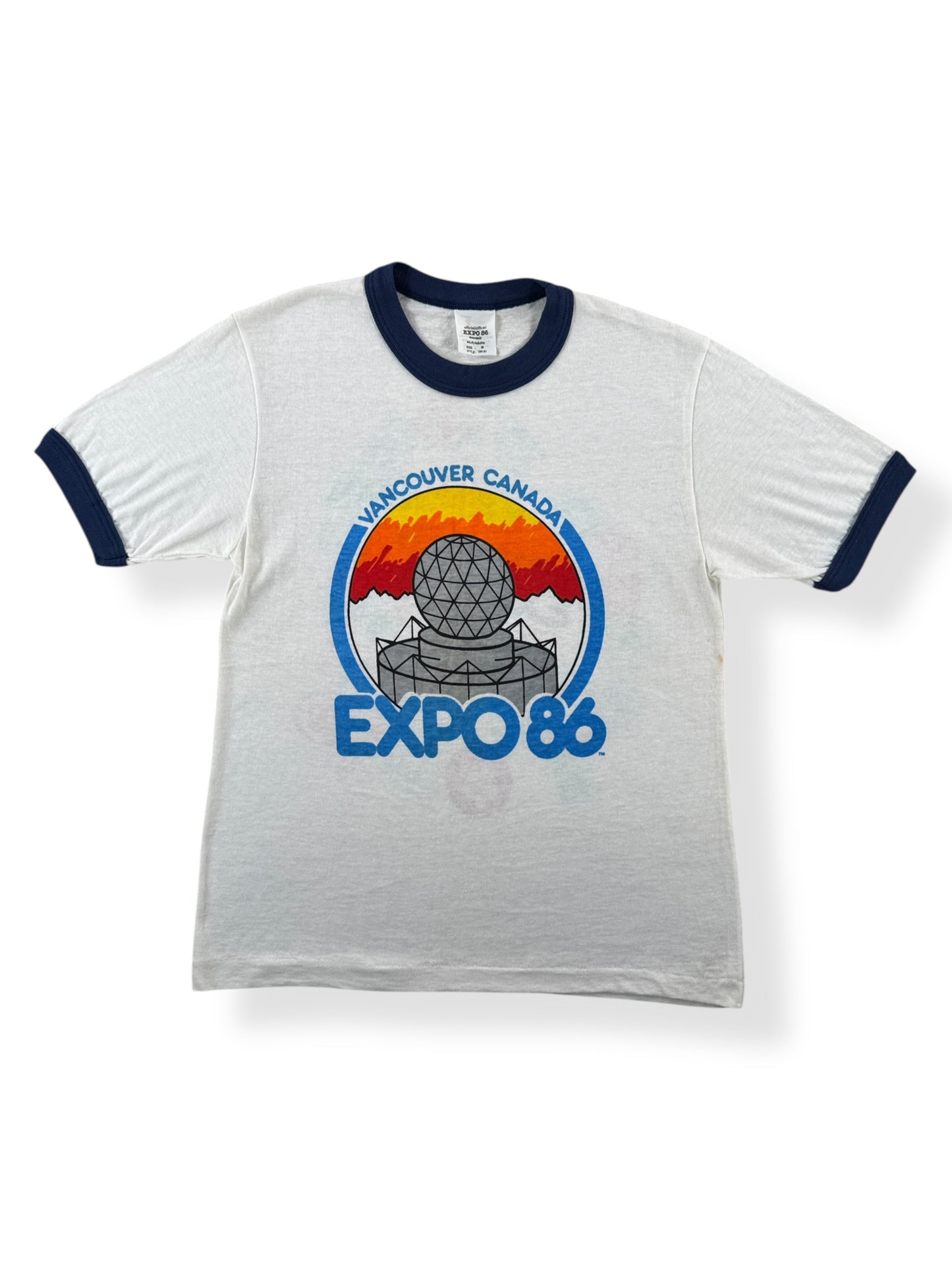 Front of Vintage Vancouver Expo 86 Ringer Tee SZ M (Fits S)