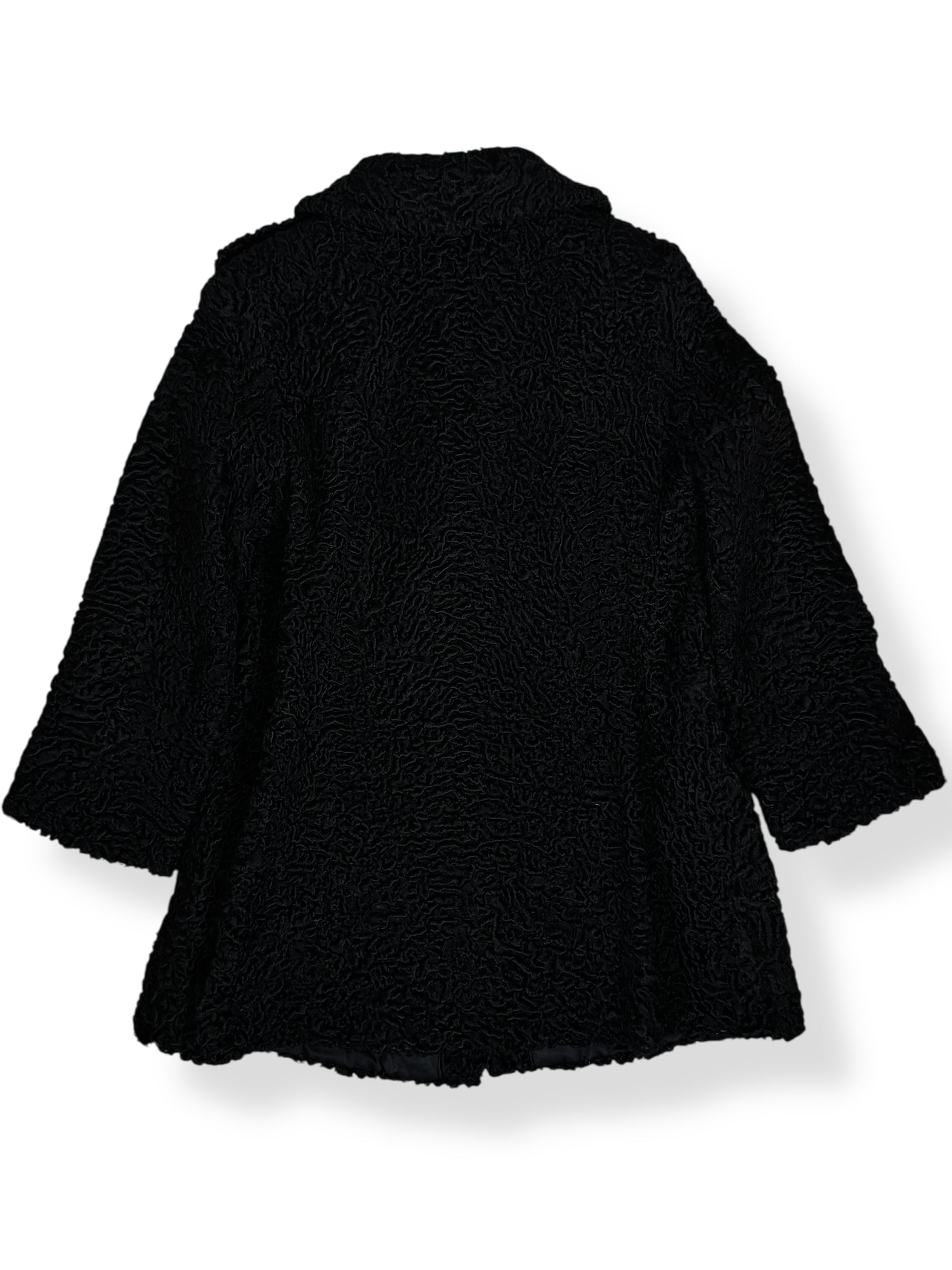 Back view of 1960s Uhlemann Furs Curly Lamb Coat L