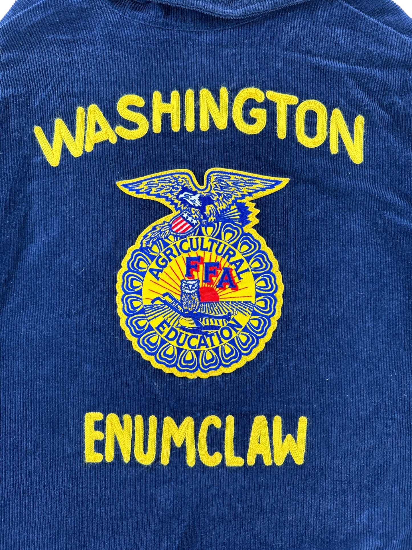 Chainstitching on Enumclaw Washington FFA Jacket SZ 40