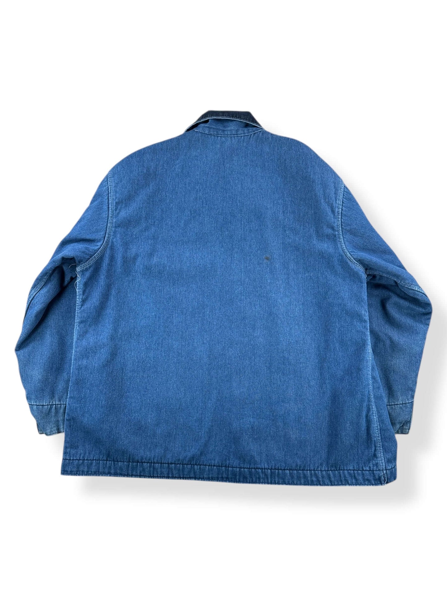 Back of Vintage Sears Tradewear Blanket Lined Denim Chore Coat SZ L Tall