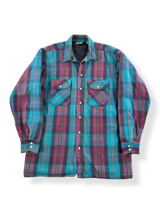 Front of Vintage Five Brothers Quilted Pearlsnap Cotton Flannel SZ L